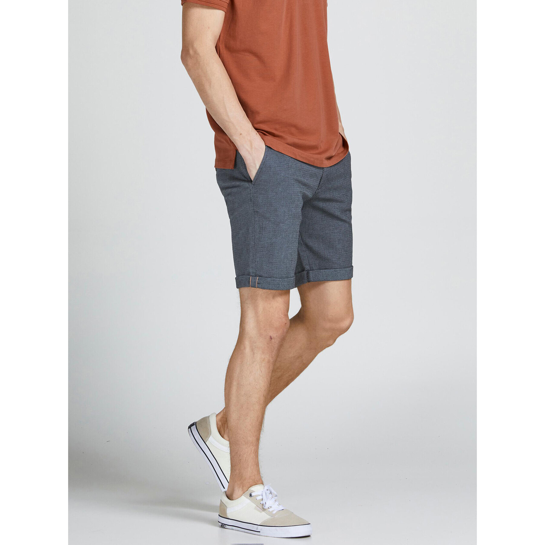 Jack&Jones Kratke hlače iz tkanine Fury 12206889 Modra Regular Fit - Pepit.si