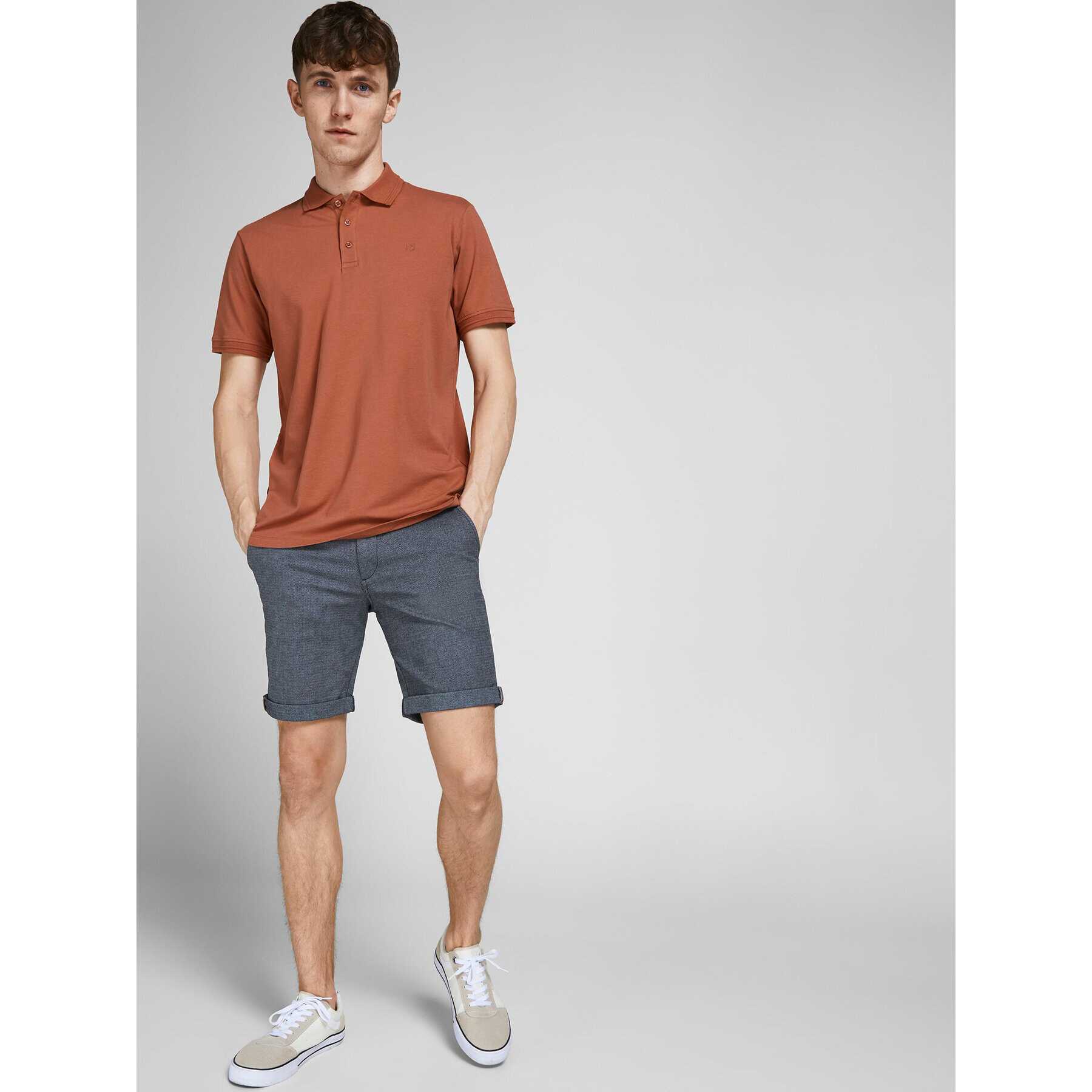 Jack&Jones Kratke hlače iz tkanine Fury 12206889 Modra Regular Fit - Pepit.si