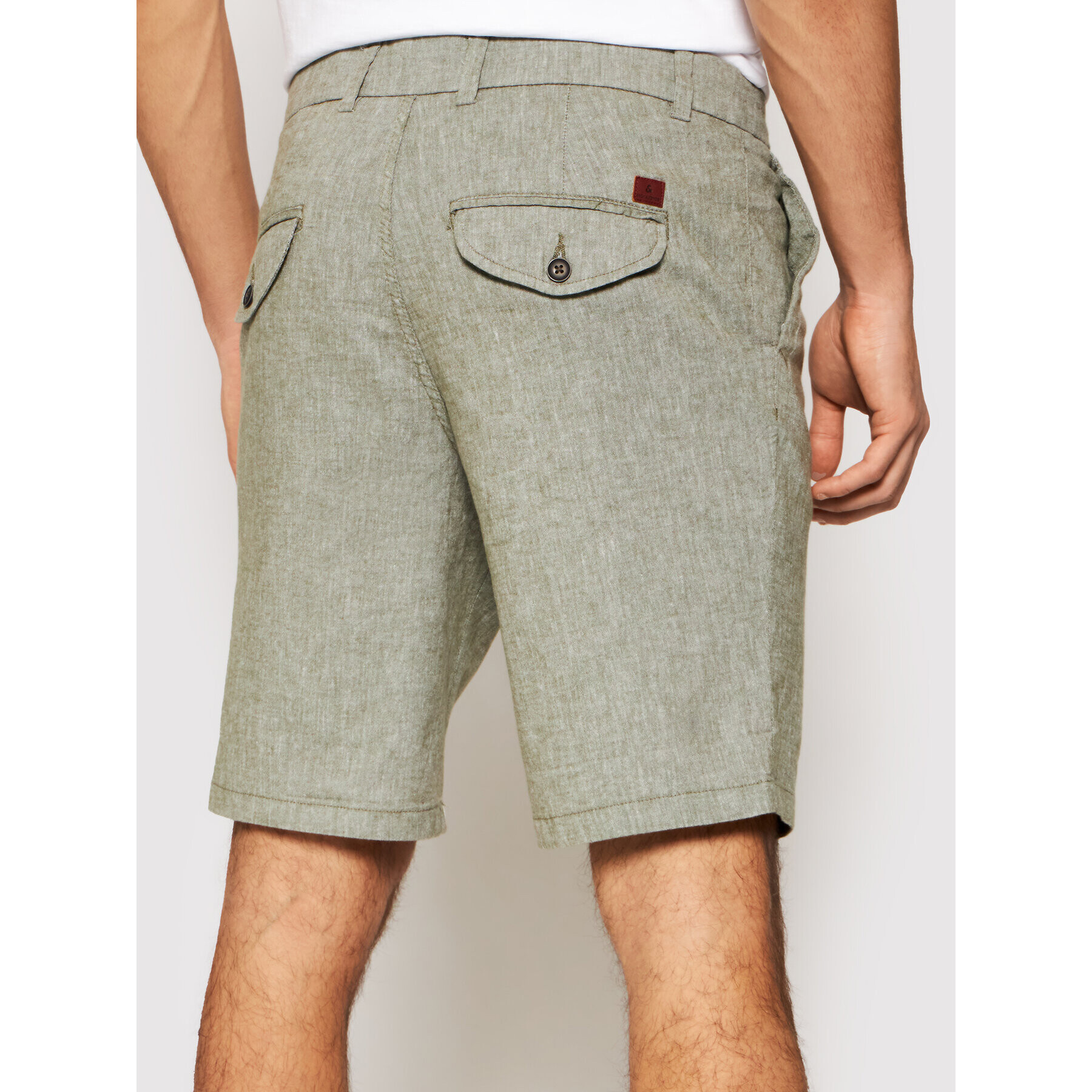 Jack&Jones Kratke hlače iz tkanine Milton 12188357 Zelena Regular Fit - Pepit.si