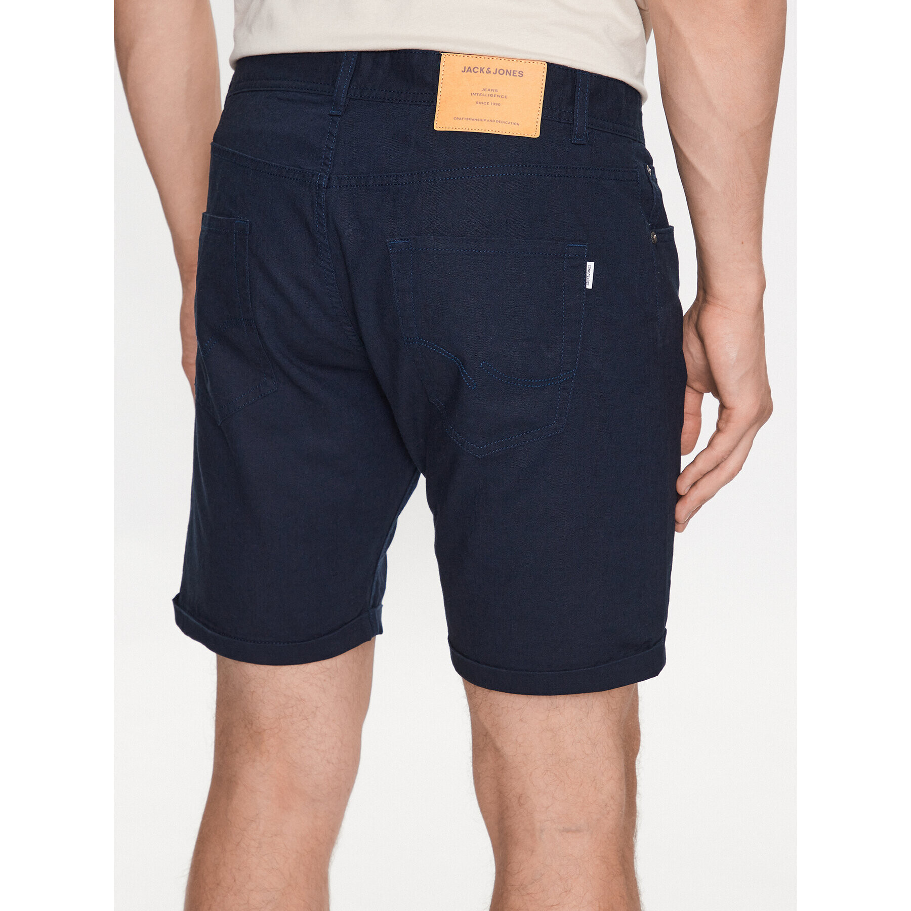 Jack&Jones Kratke hlače iz tkanine Rick 12234603 Mornarsko modra Regular Fit - Pepit.si