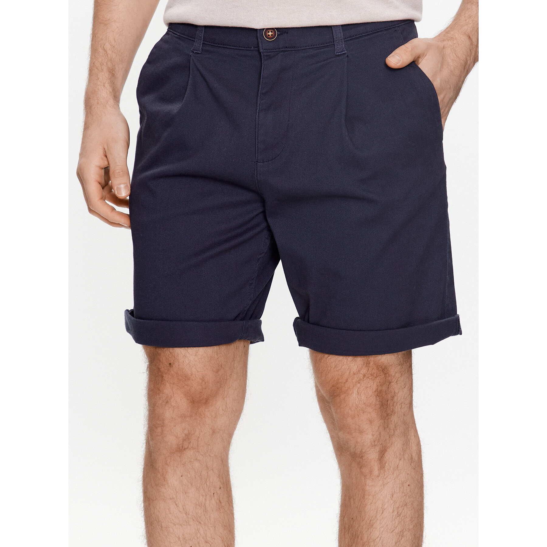 Jack&Jones Kratke hlače iz tkanine Rico 12215513 Mornarsko modra Regular Fit - Pepit.si