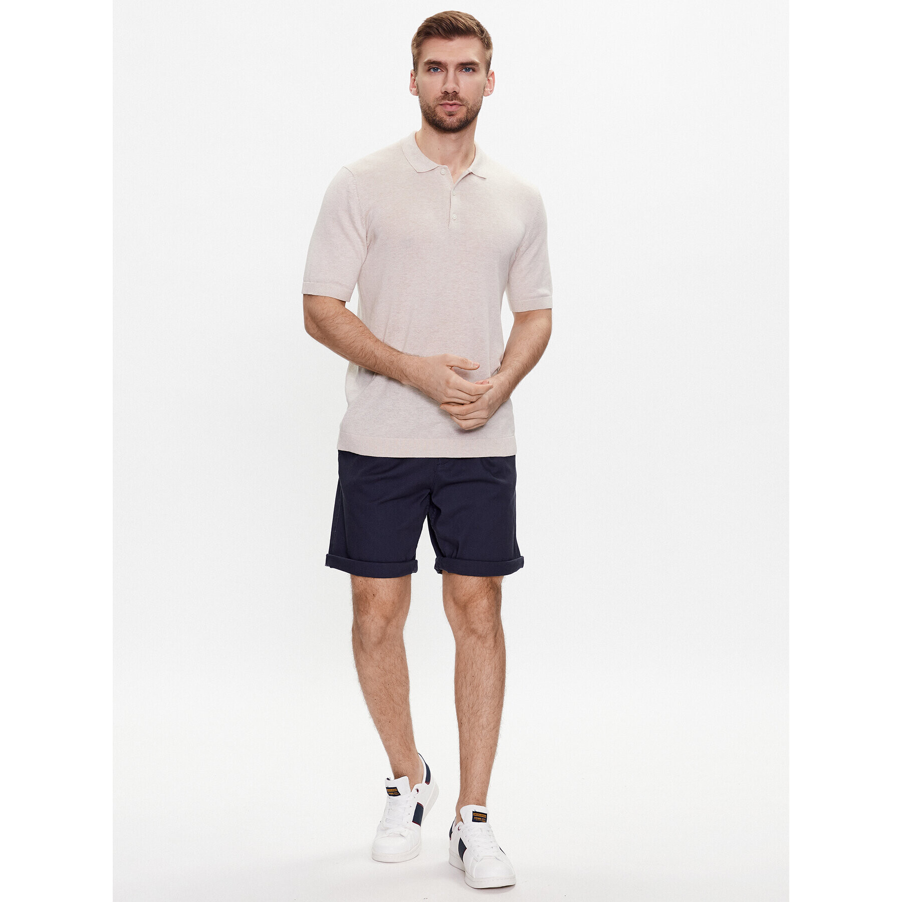 Jack&Jones Kratke hlače iz tkanine Rico 12215513 Mornarsko modra Regular Fit - Pepit.si