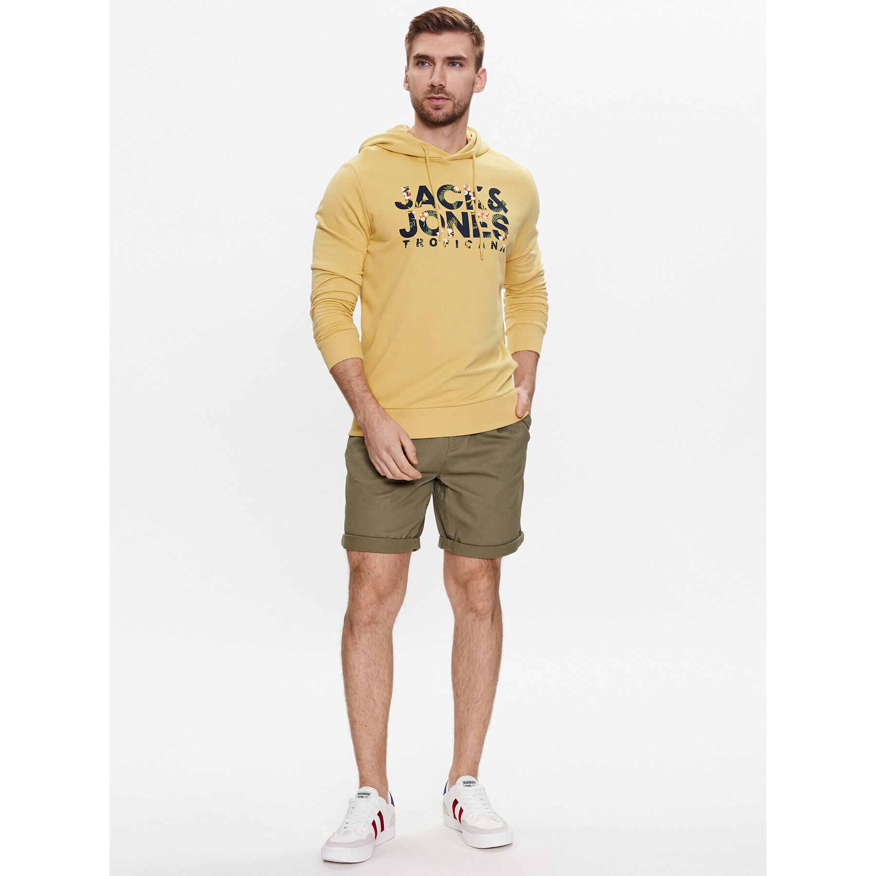 Jack&Jones Kratke hlače iz tkanine Rico 12215513 Zelena Regular Fit - Pepit.si