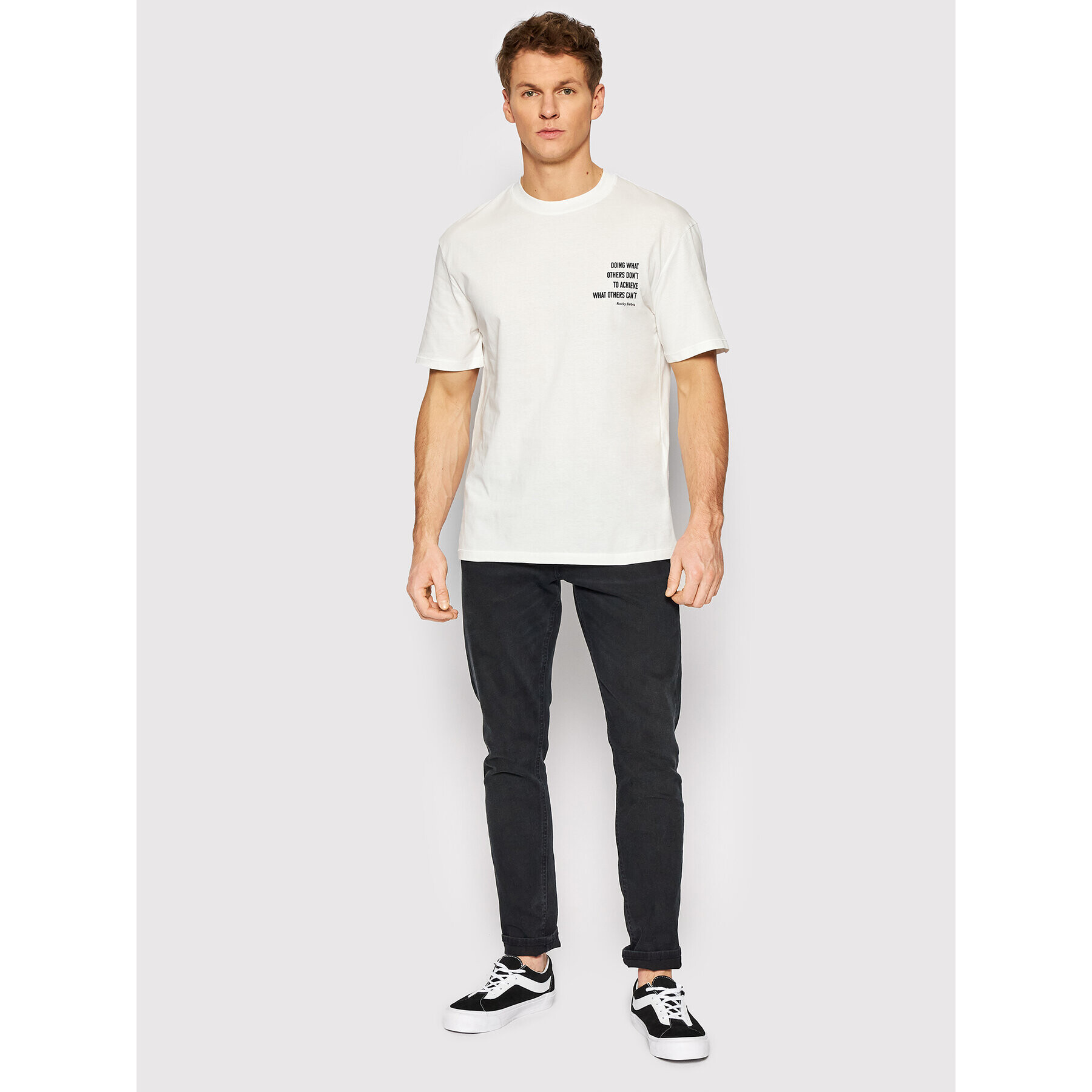 Jack&Jones Majica Rocky Legend 12205795 Bela Relaxed Fit - Pepit.si