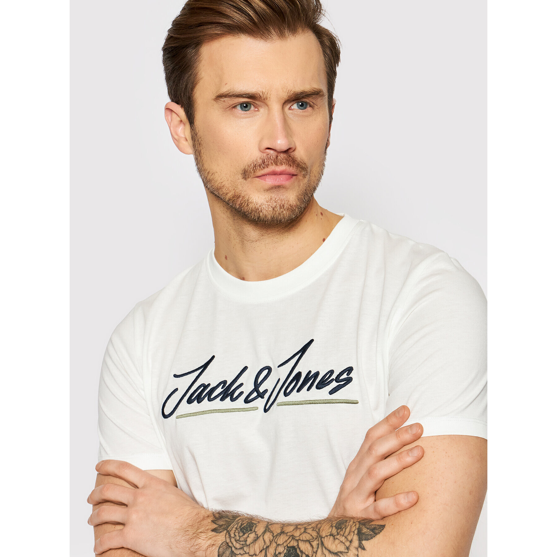 Jack&Jones Majica Tons 12205107 Bela Regular Fit - Pepit.si