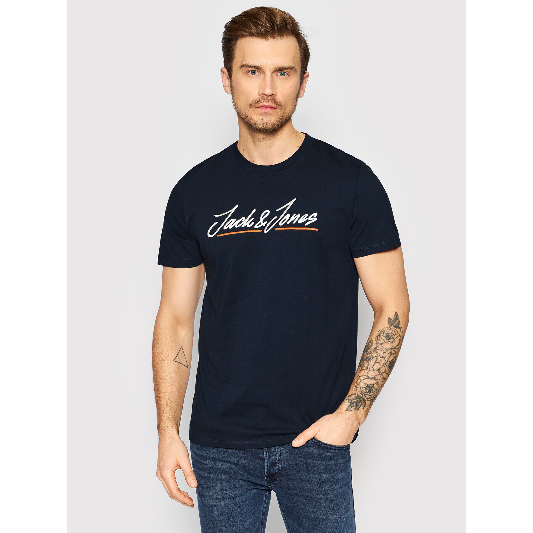 Jack&Jones Majica Tons 12205107 Mornarsko modra Regular Fit - Pepit.si