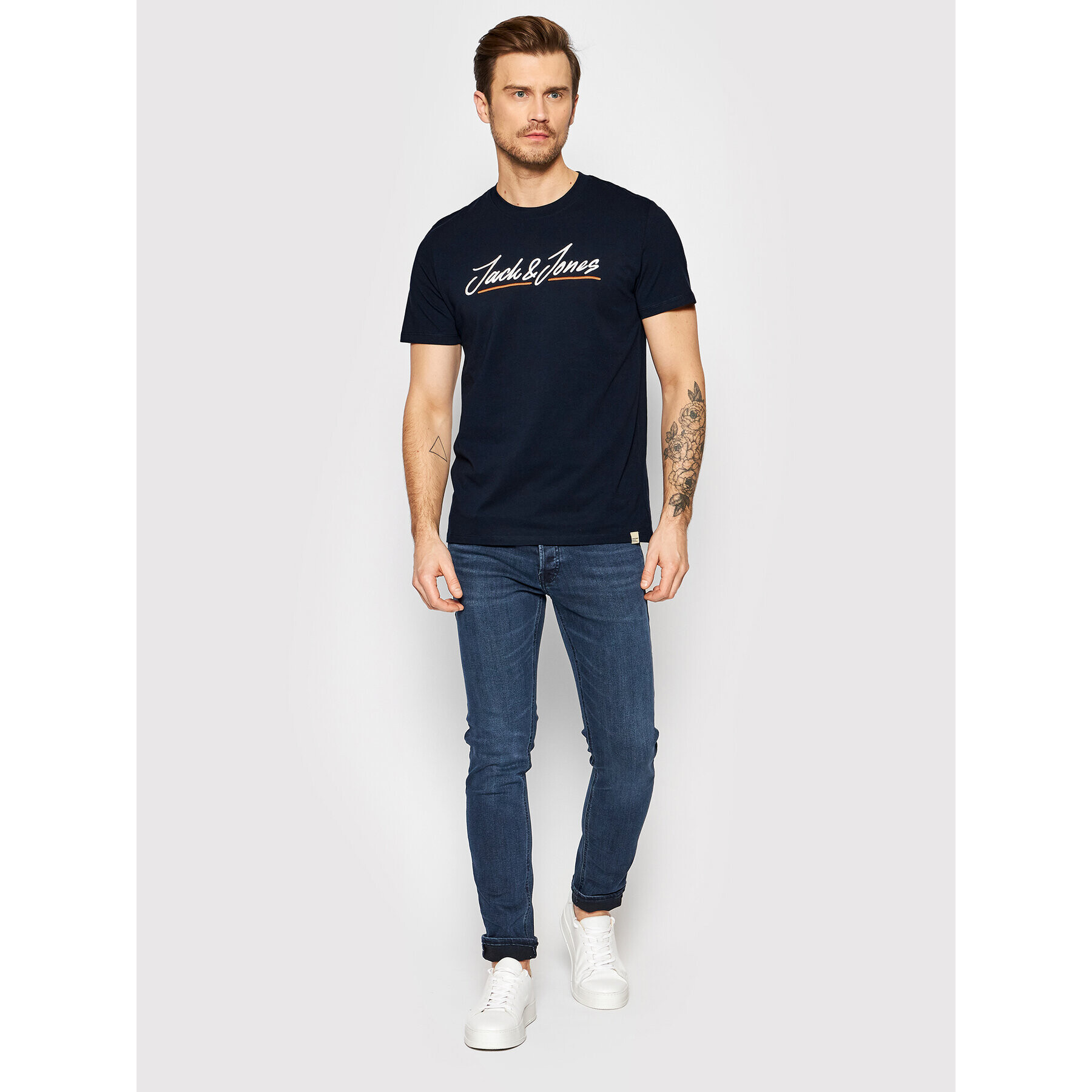 Jack&Jones Majica Tons 12205107 Mornarsko modra Regular Fit - Pepit.si