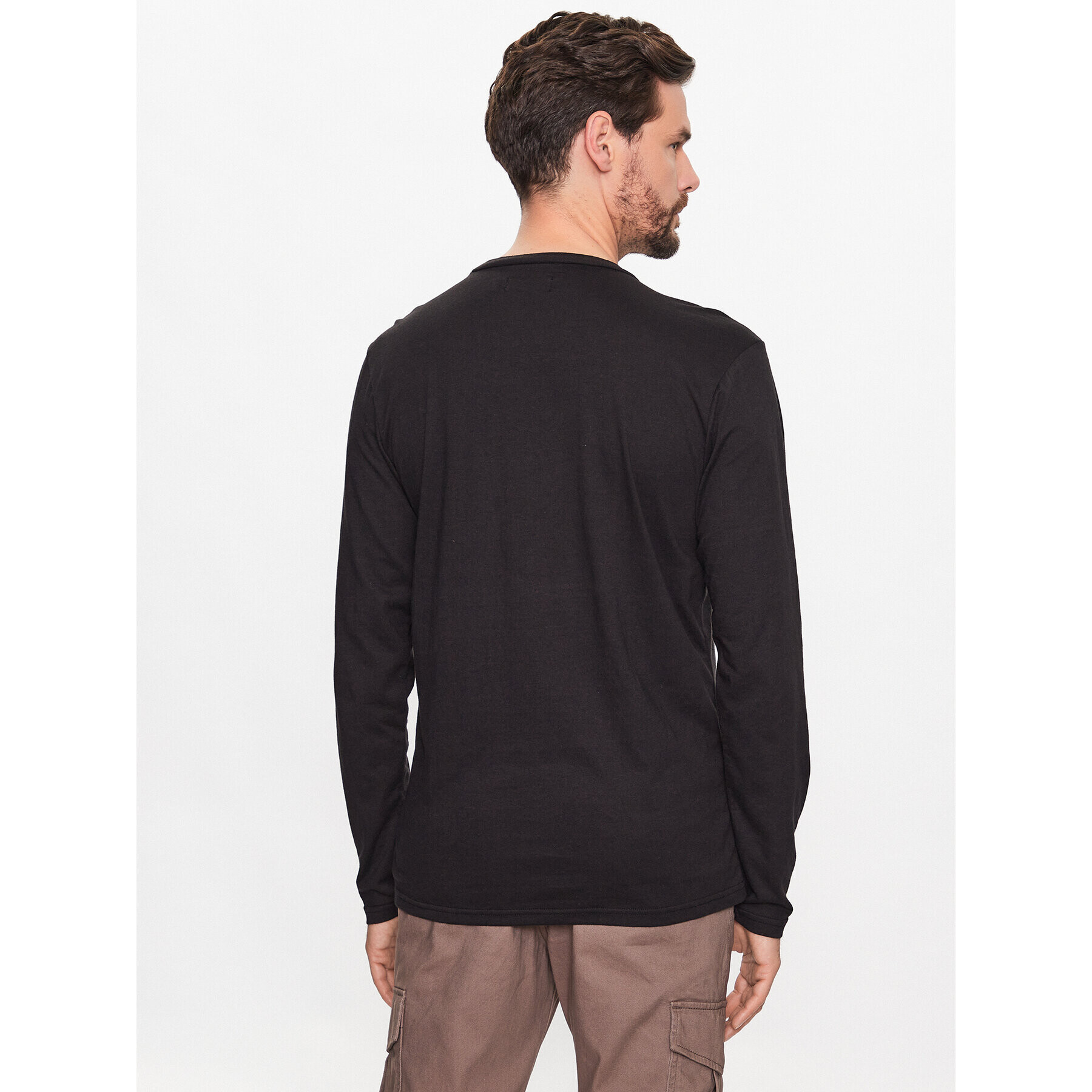 Jack&Jones Majica z dolgimi rokavi Aaron 12224912 Črna Standard Fit - Pepit.si