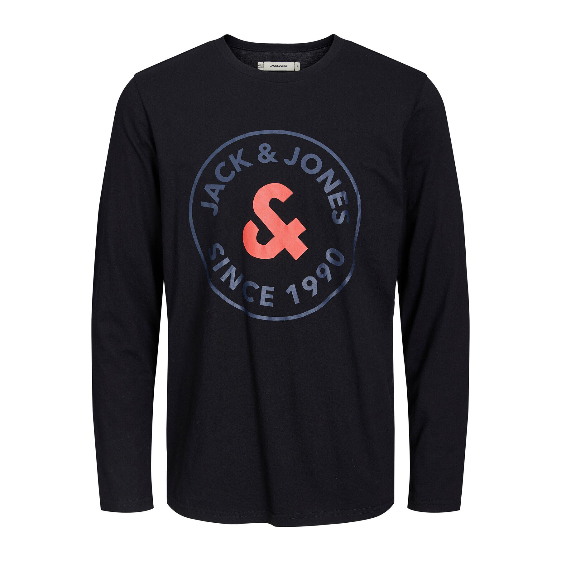 Jack&Jones Majica z dolgimi rokavi Aaron 12224912 Črna Standard Fit - Pepit.si