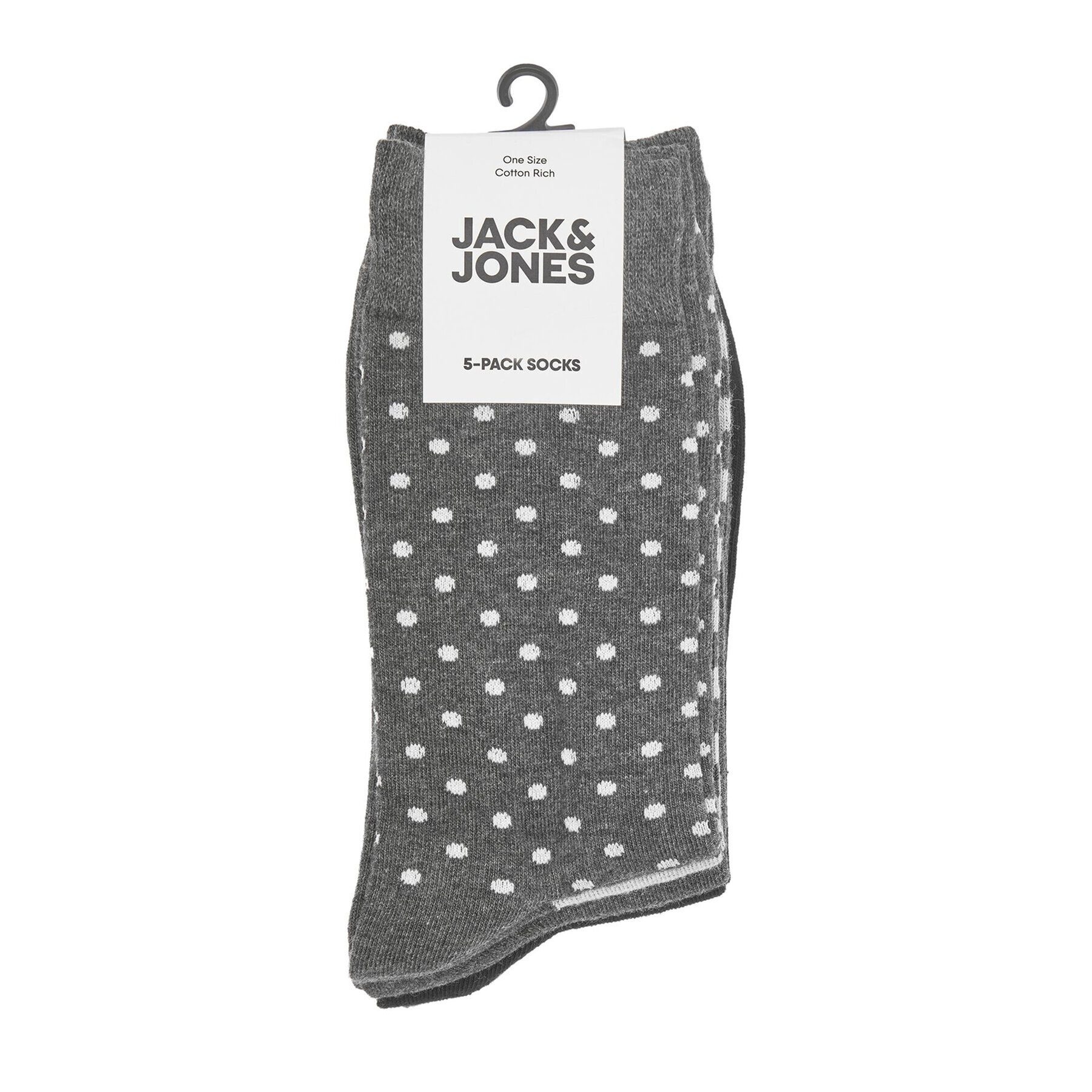 Jack&Jones Set 5 parov moških visokih nogavic Gover 12228611 Siva - Pepit.si