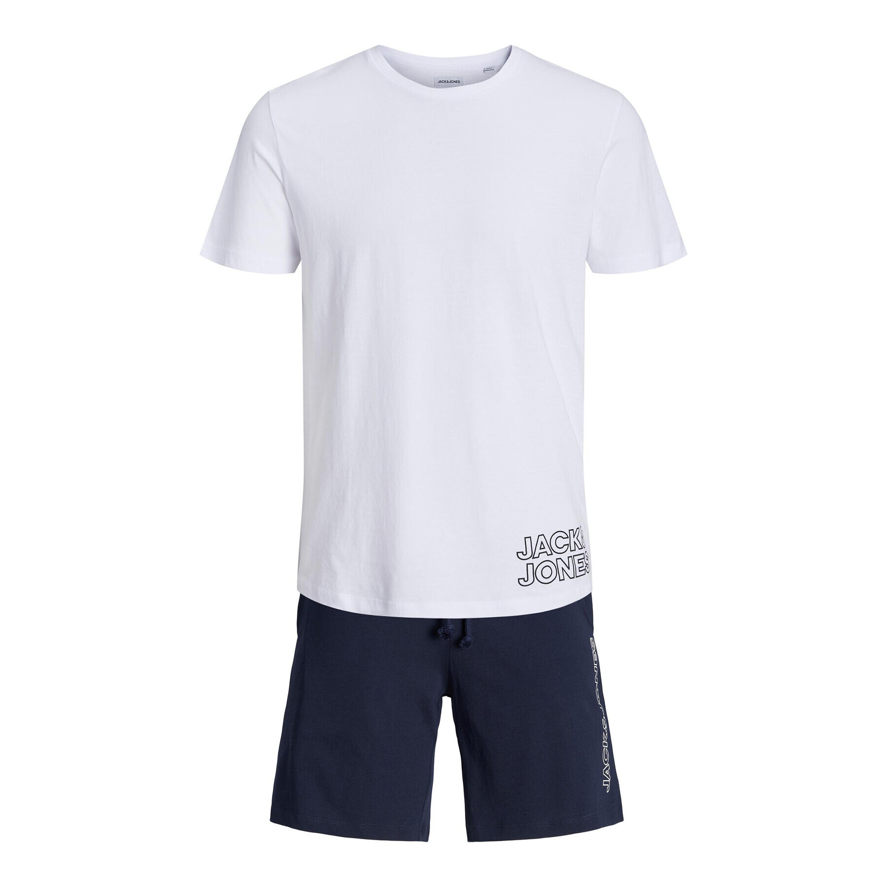 Jack&Jones Pižama 12245905 Bela Standard Fit - Pepit.si