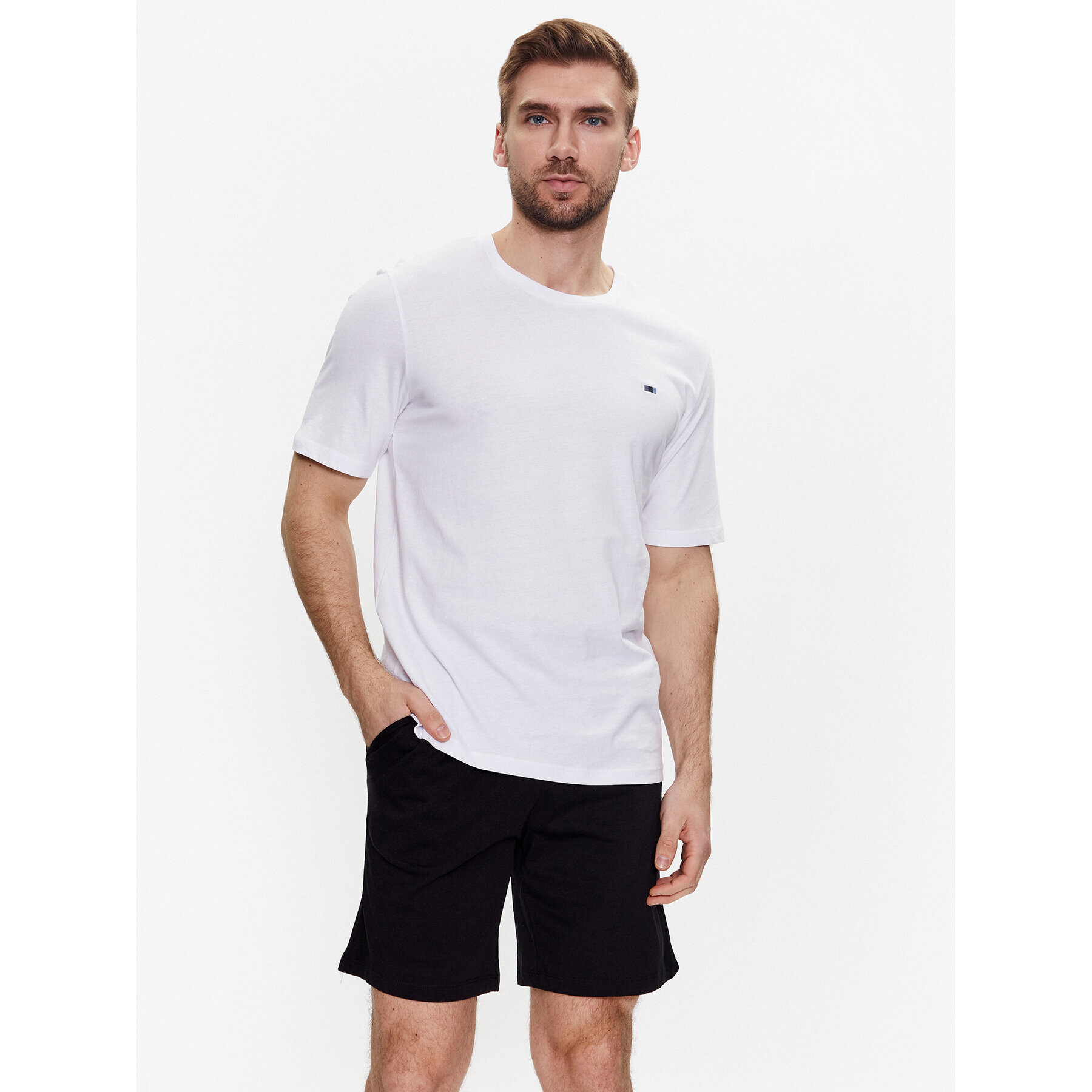 Jack&Jones Pižama Austin 12236695 Bela Standard Fit - Pepit.si