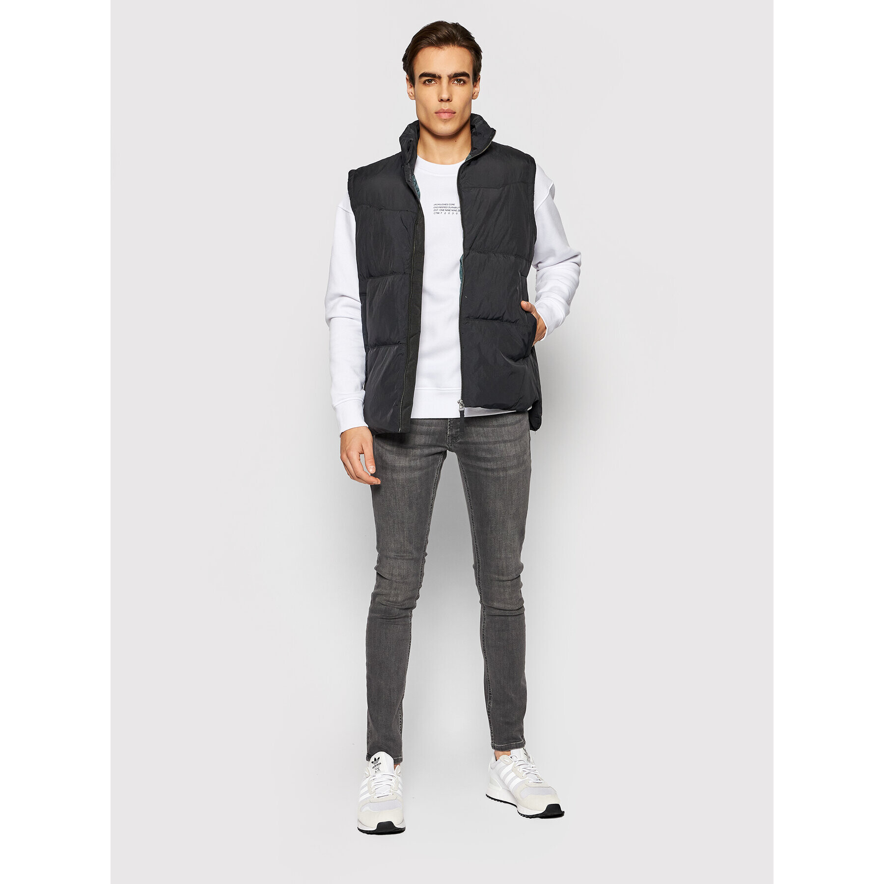 Jack&Jones PREMIUM Telovnik Lawind 12191277 Črna Regular Fit - Pepit.si