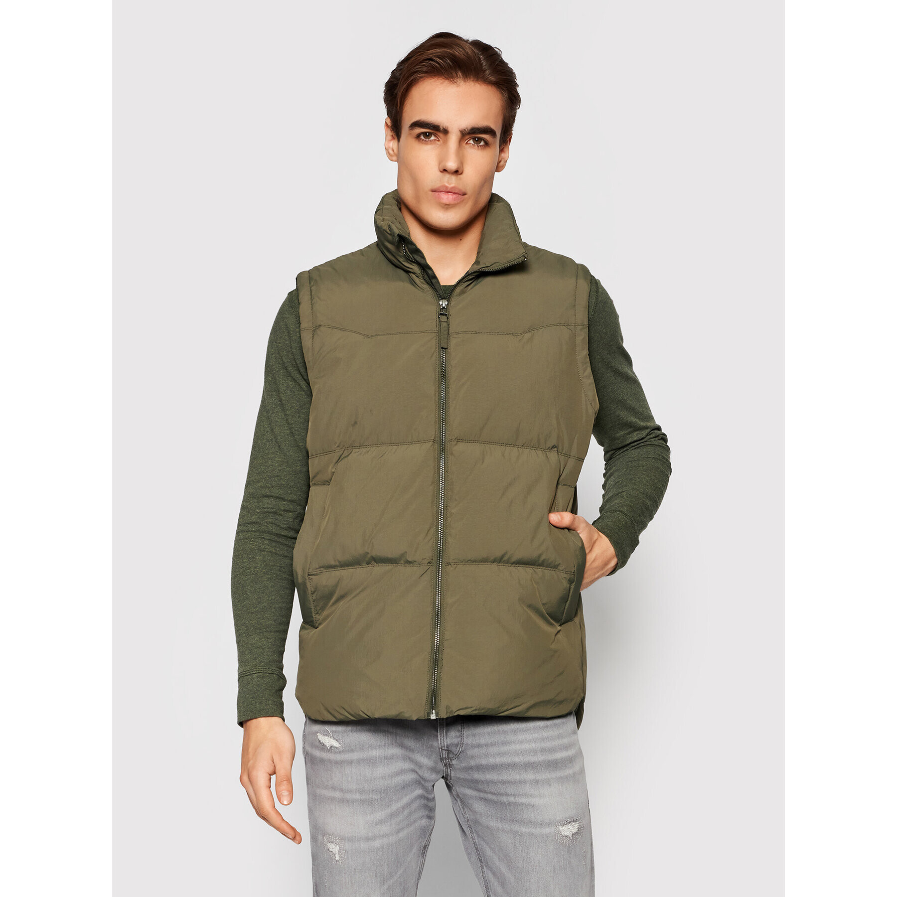 Jack&Jones PREMIUM Telovnik Lawind 12191277 Zelena Regular Fit - Pepit.si