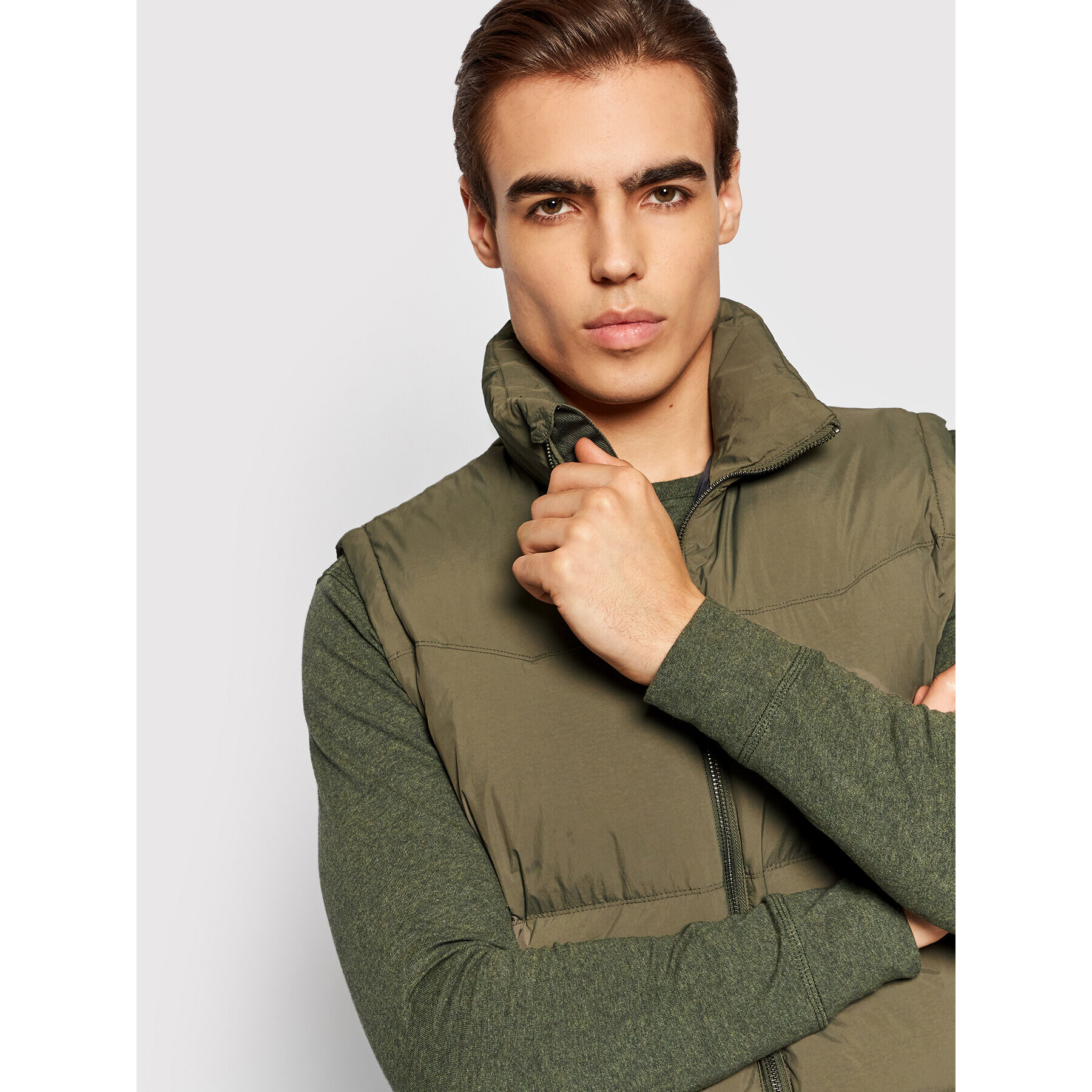 Jack&Jones PREMIUM Telovnik Lawind 12191277 Zelena Regular Fit - Pepit.si