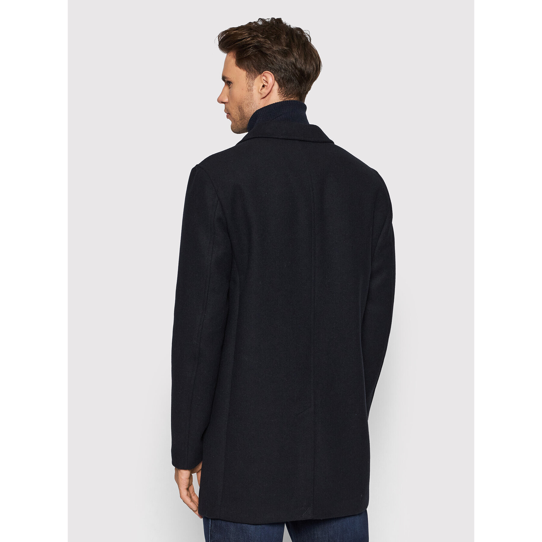 Jack&Jones PREMIUM Volneni plašč Blumoulder 12192043 Mornarsko modra Relaxed Fit - Pepit.si