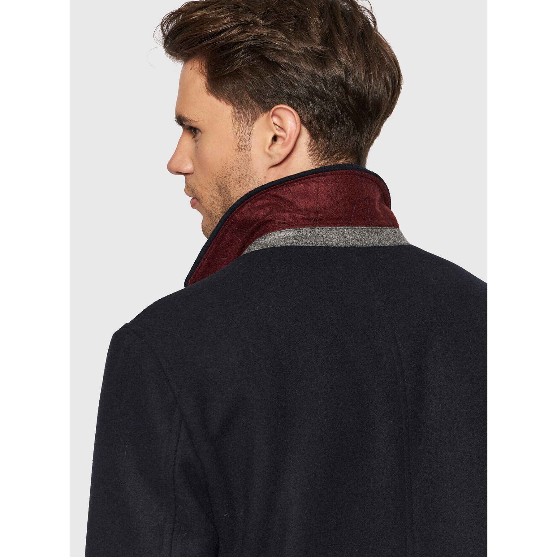 Jack&Jones PREMIUM Volneni plašč Blumoulder 12192043 Mornarsko modra Relaxed Fit - Pepit.si