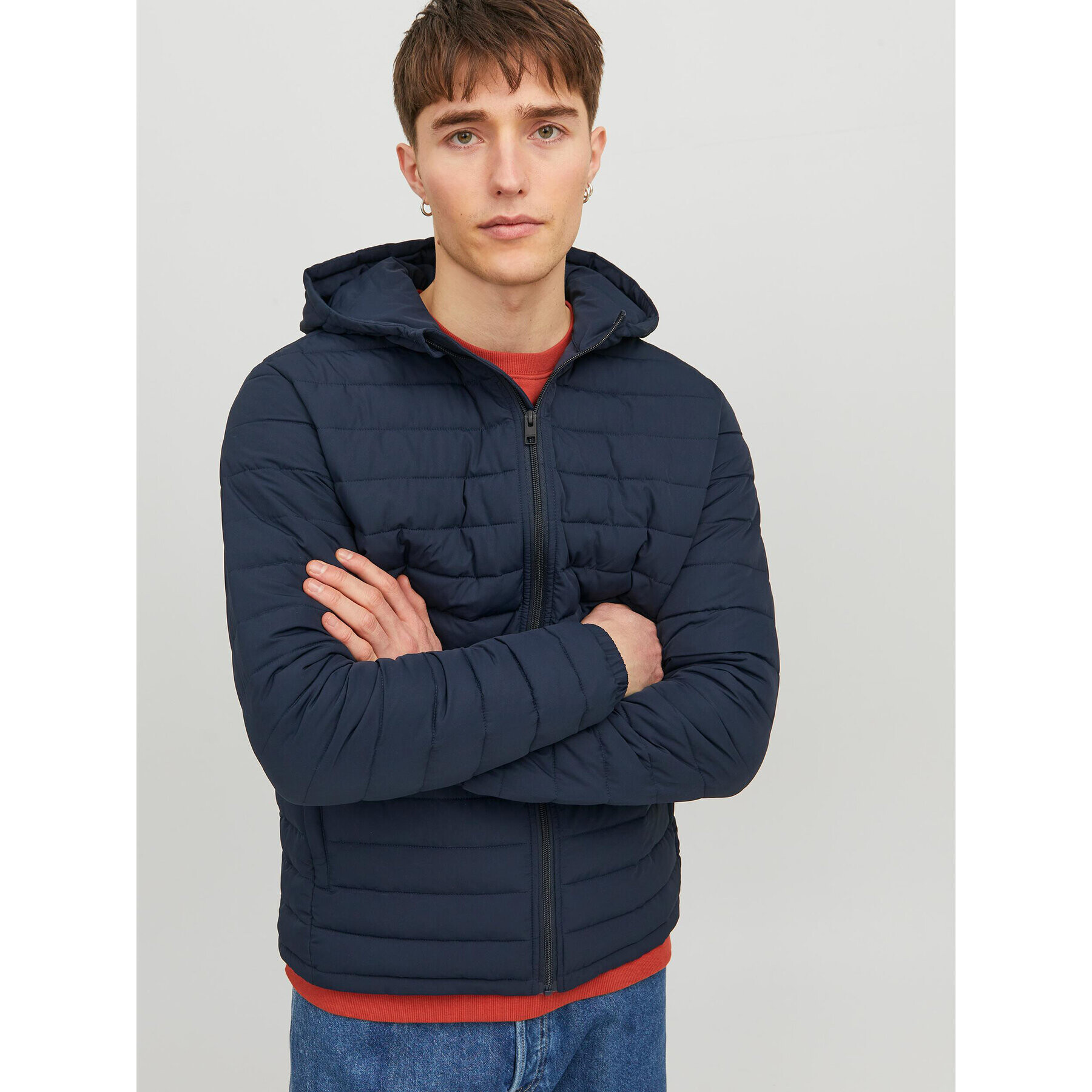 Jack&Jones Puhovka Recycle 12235898 Mornarsko modra Regular Fit - Pepit.si