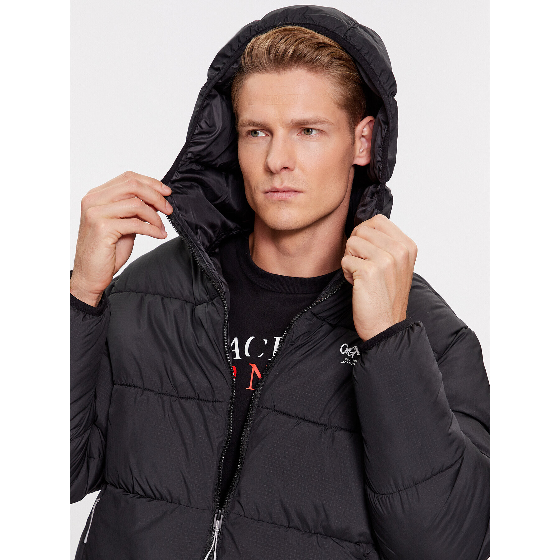 Jack&Jones Puhovka 12238878 Črna Regular Fit - Pepit.si