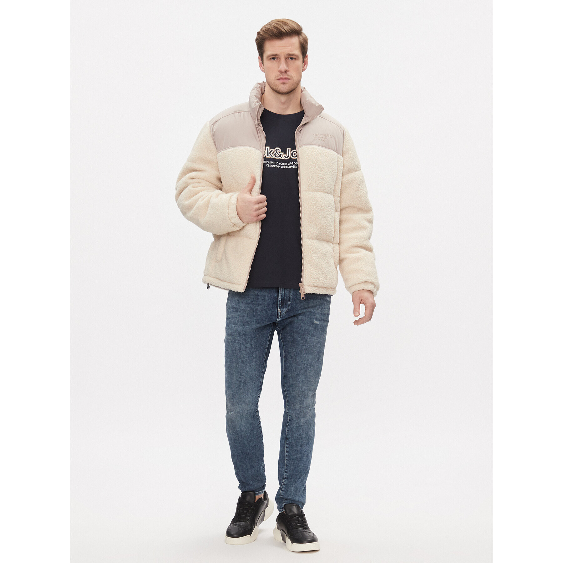 Jack&Jones Puhovka 12246685 Bež Regular Fit - Pepit.si