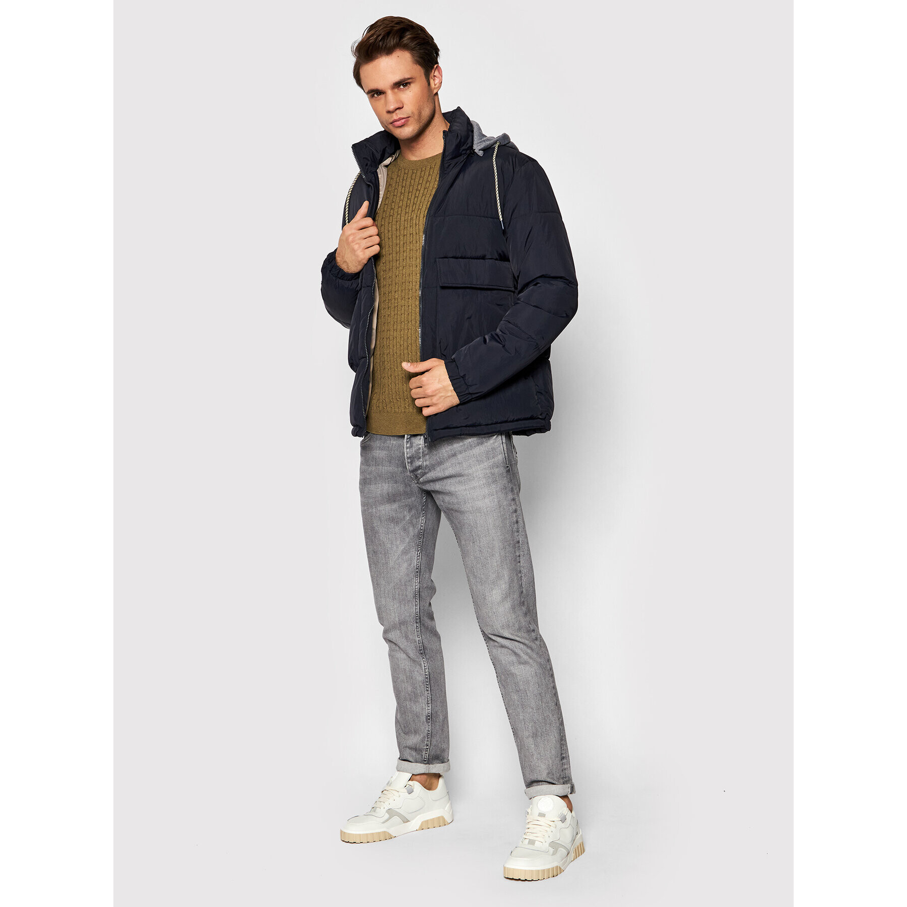 Jack&Jones Puhovka Bright 12198163 Mornarsko modra Regular Fit - Pepit.si