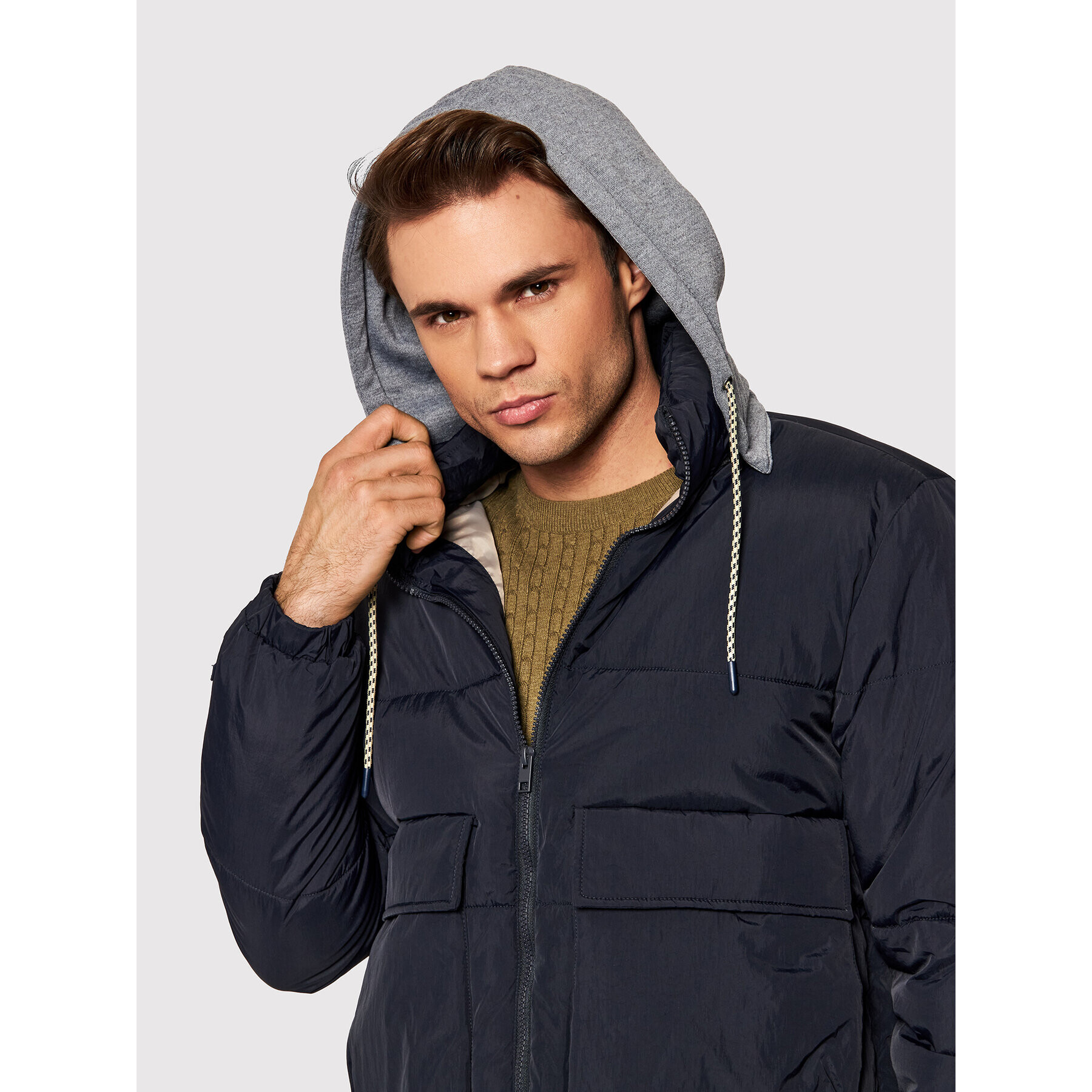 Jack&Jones Puhovka Bright 12198163 Mornarsko modra Regular Fit - Pepit.si