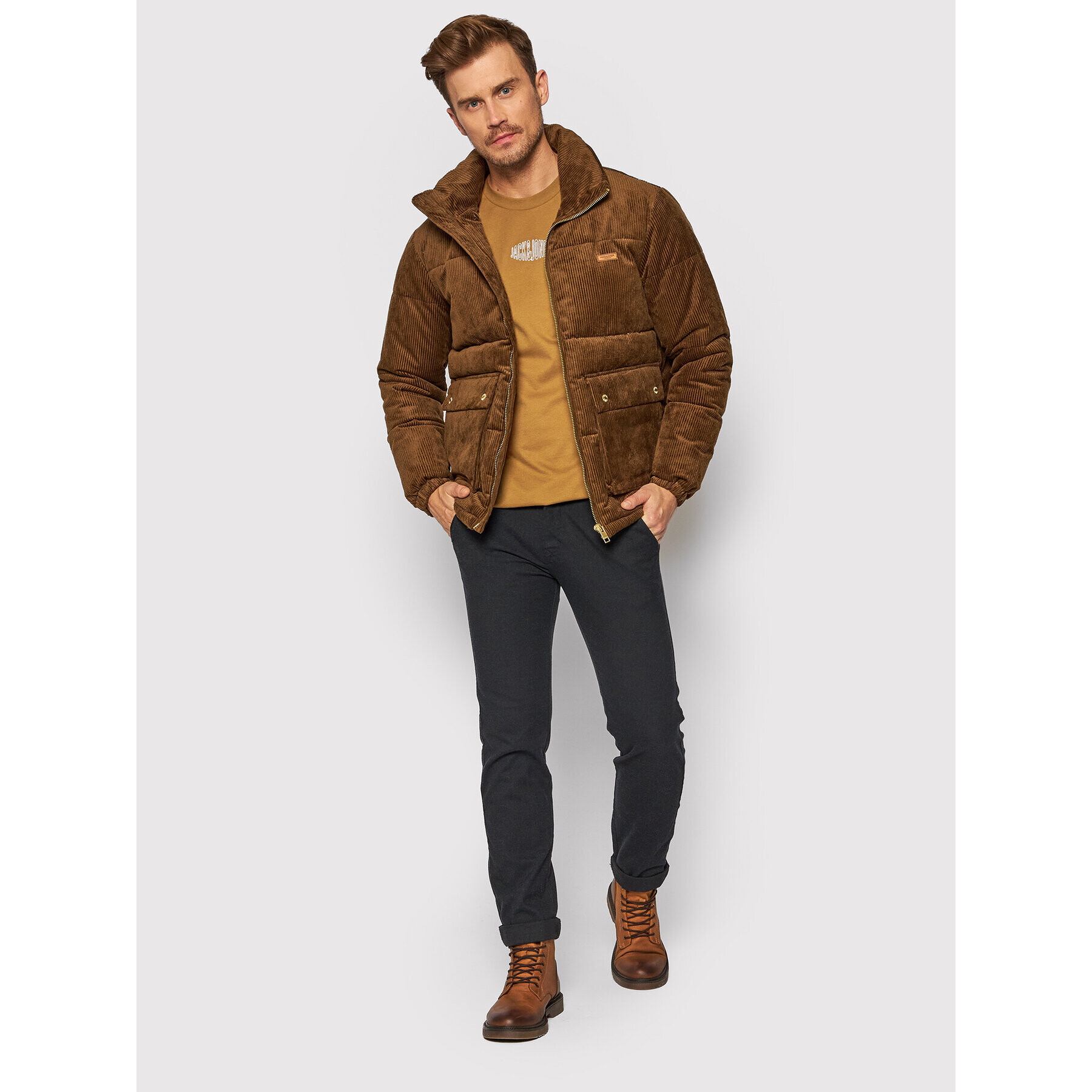 Jack&Jones Puhovka Caden 12198180 Rjava Regular Fit - Pepit.si