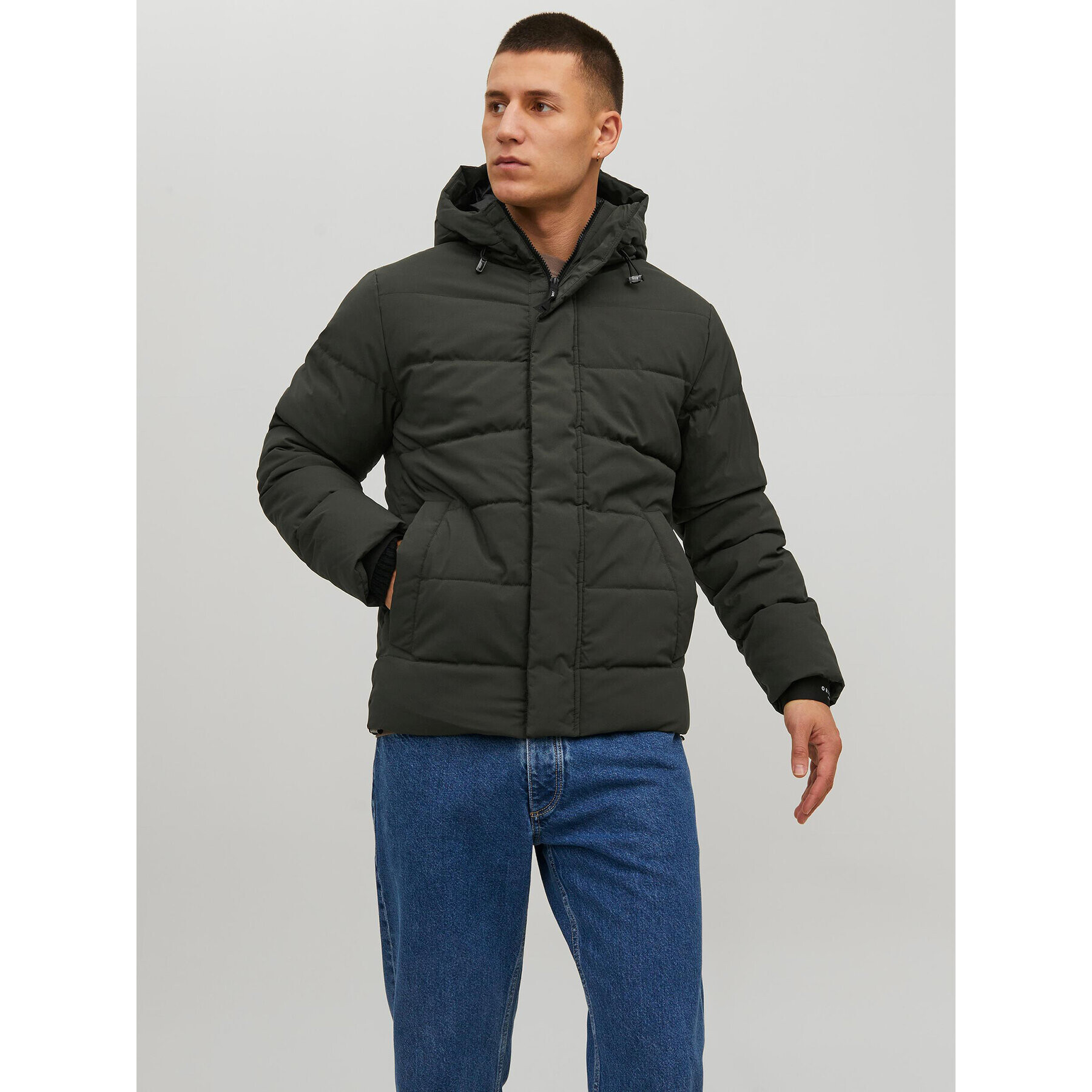 Jack&Jones Puhovka Clean 12215132 Zelena Regular Fit - Pepit.si