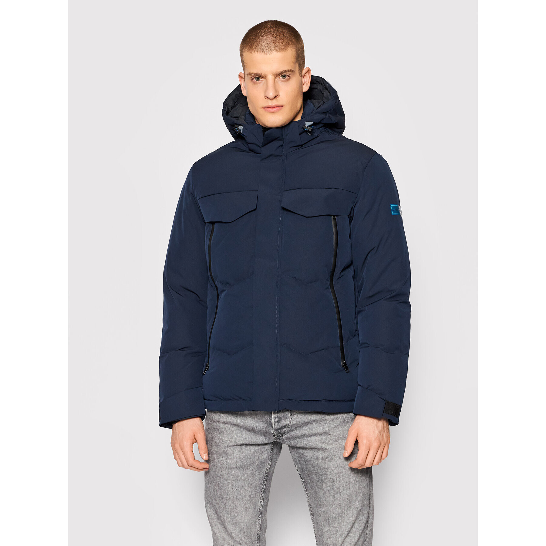 Jack&Jones Puhovka Conrad 12193193 Mornarsko modra Regular Fit - Pepit.si