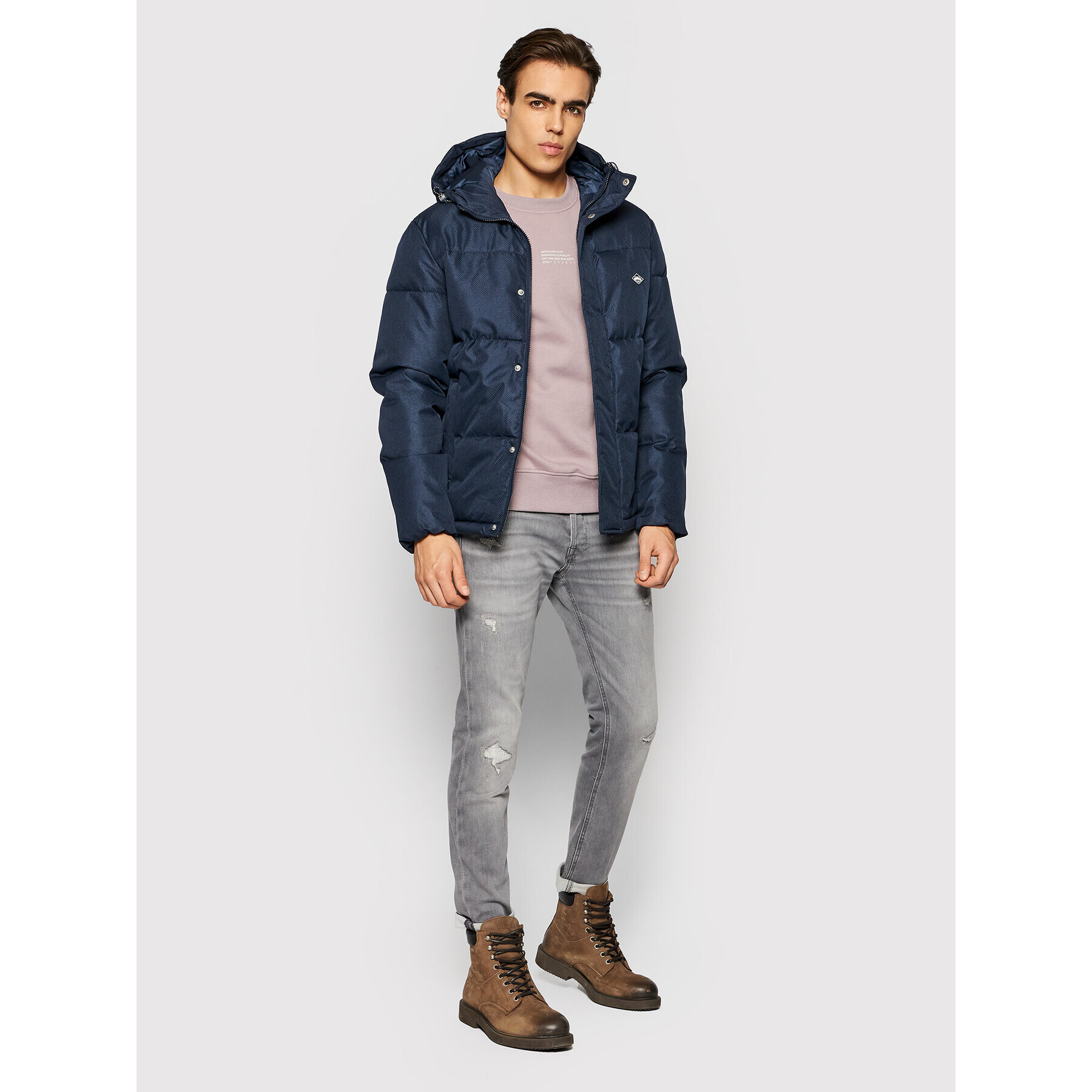 Jack&Jones Puhovka Newport 12192676 Mornarsko modra Regular Fit - Pepit.si