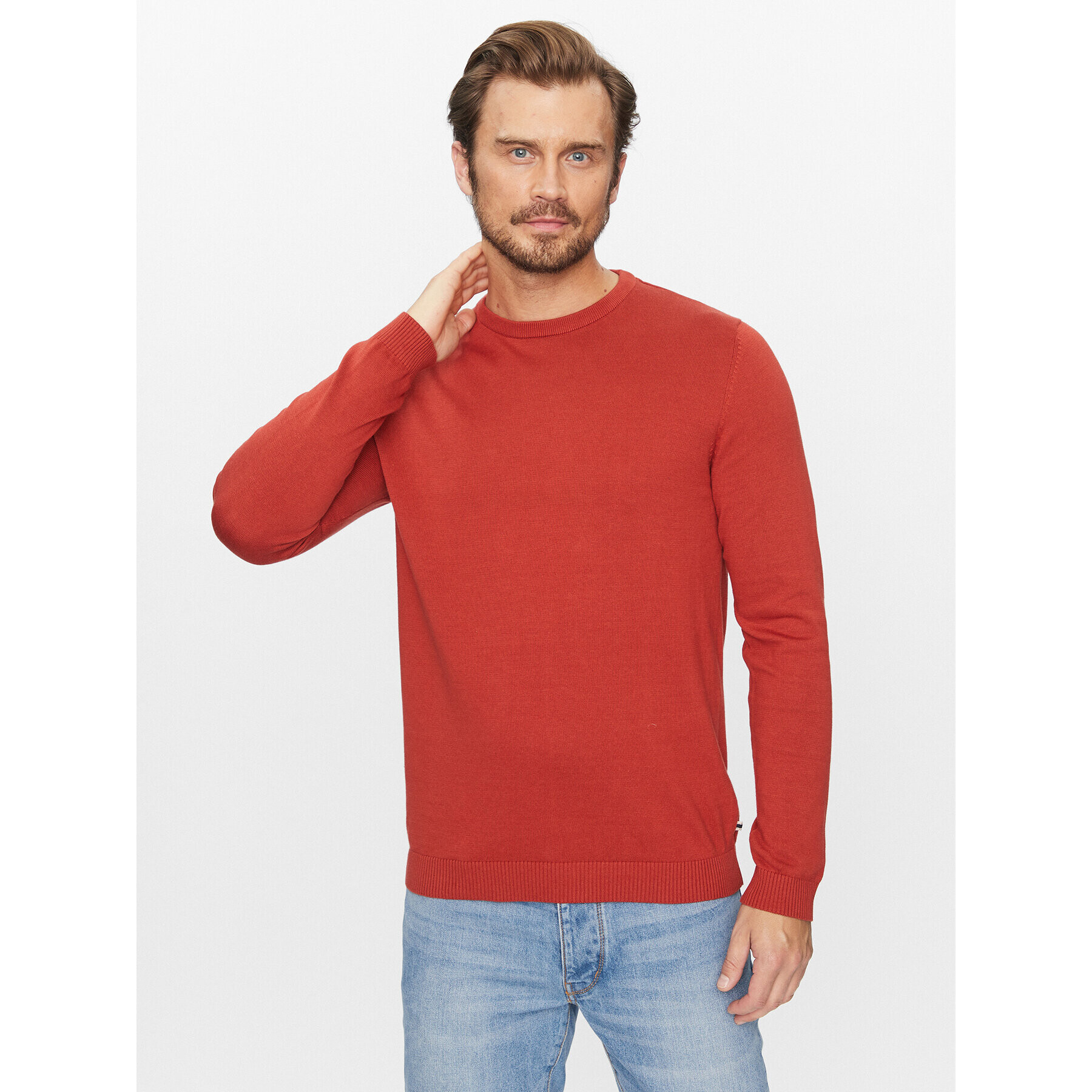 Jack&Jones Pulover 12137190 Rdeča Regular Fit - Pepit.si