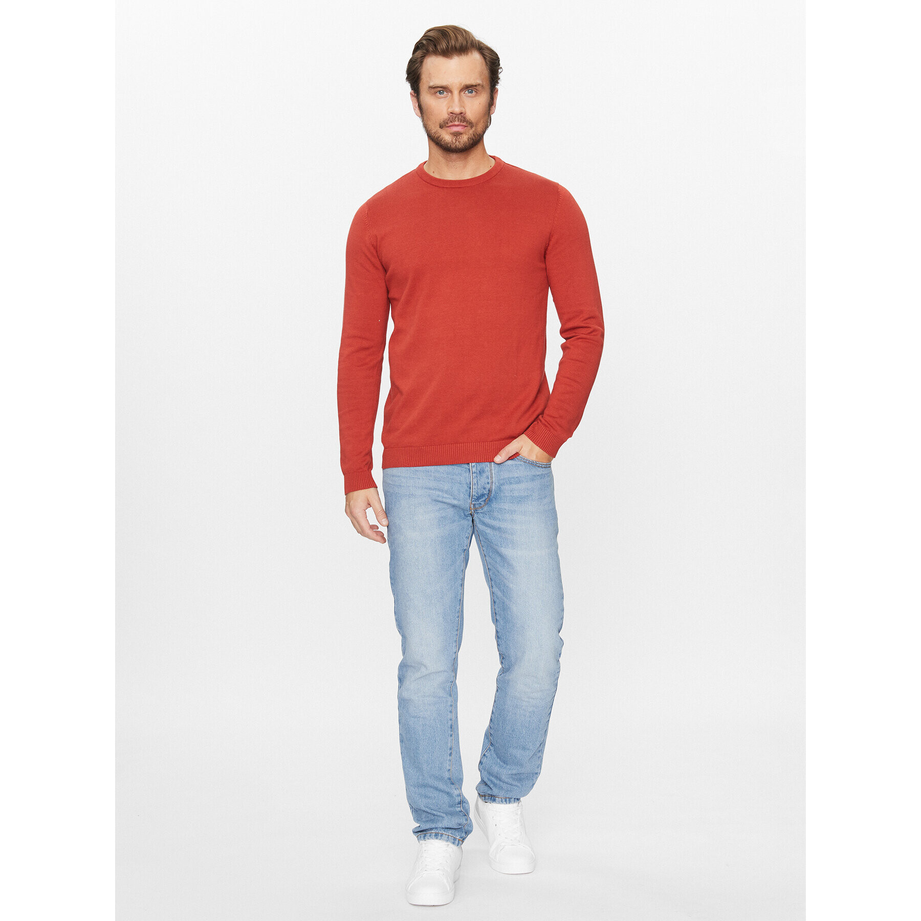 Jack&Jones Pulover 12137190 Rdeča Regular Fit - Pepit.si