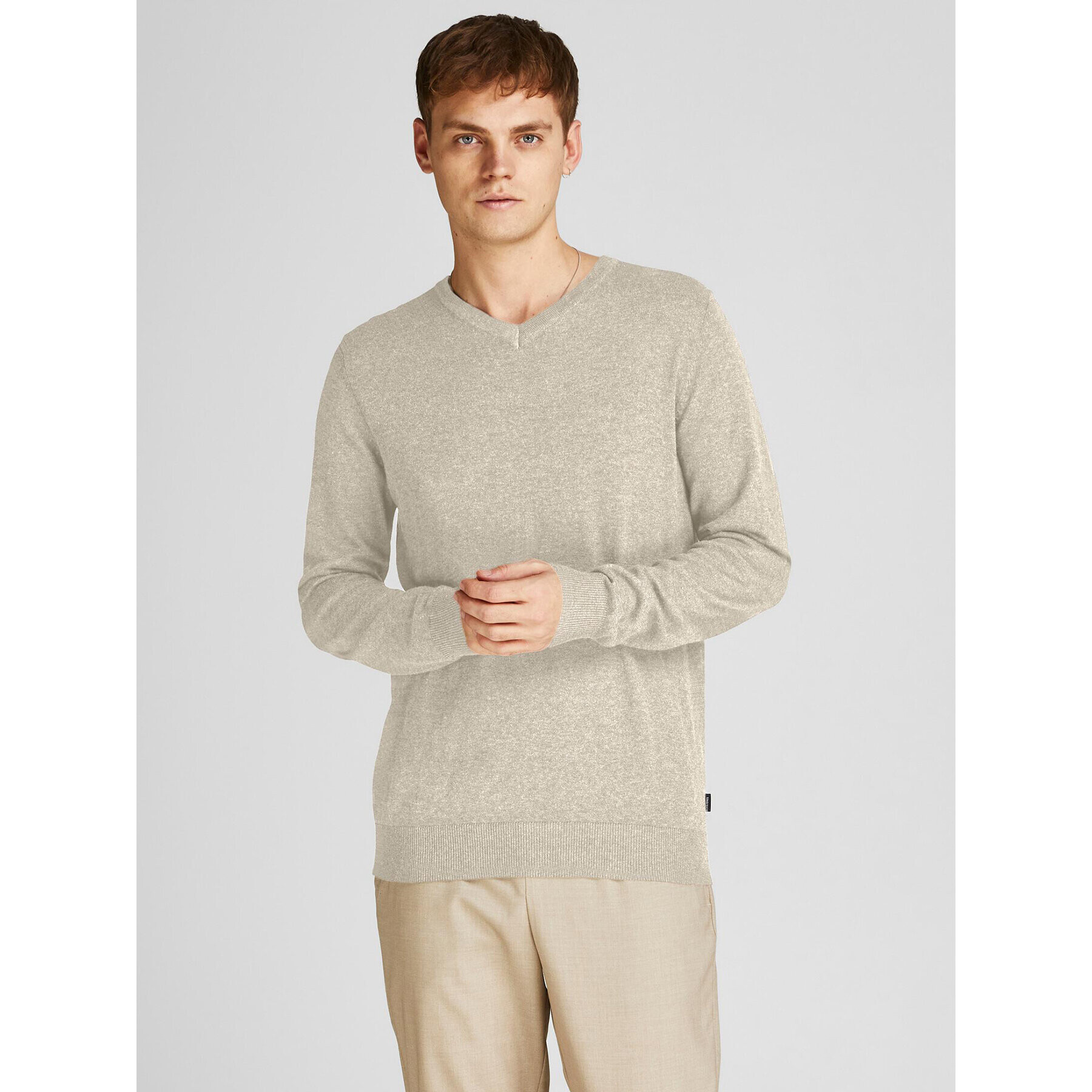 Jack&Jones Pulover 12208365 Bež Regular Fit - Pepit.si