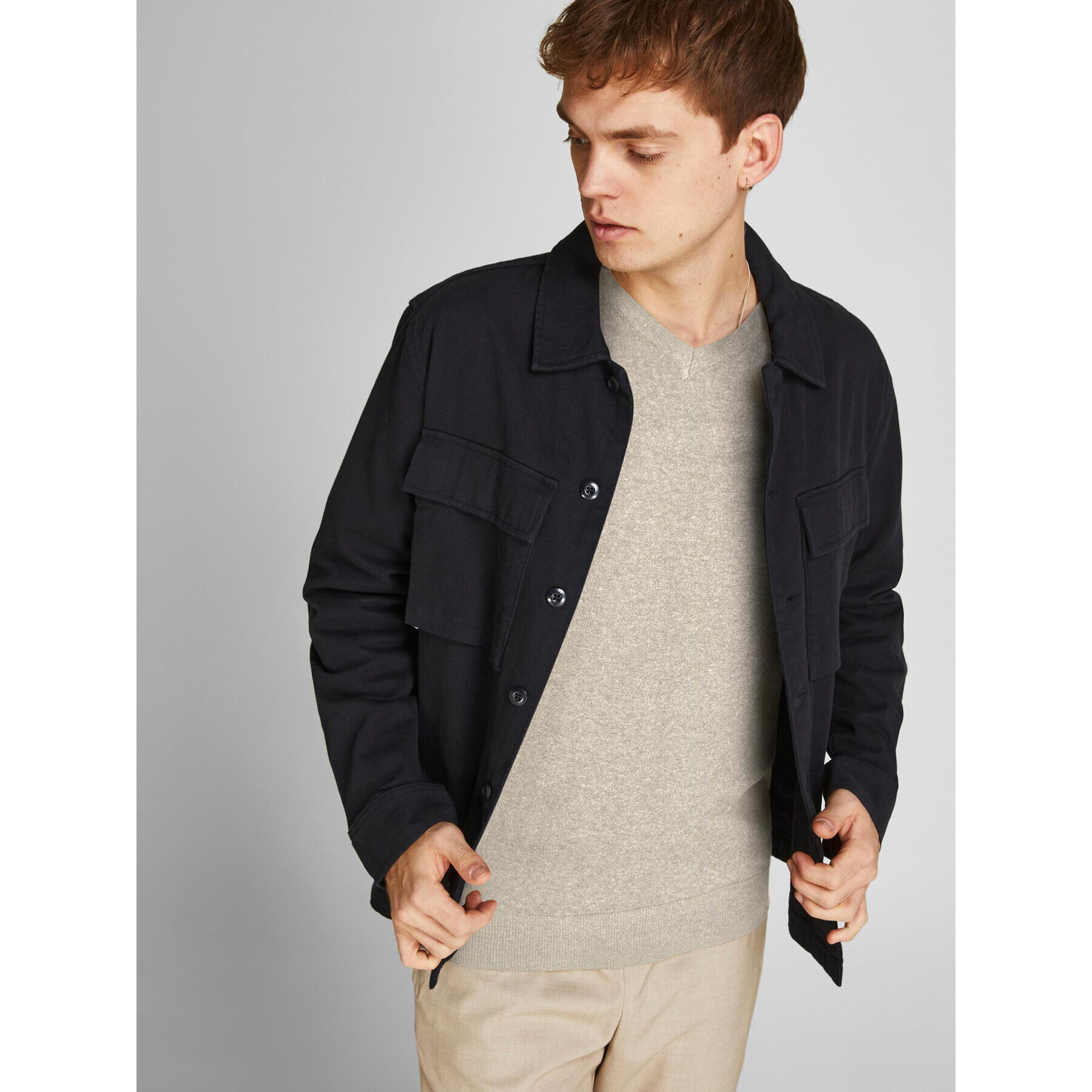 Jack&Jones Pulover 12208365 Bež Regular Fit - Pepit.si