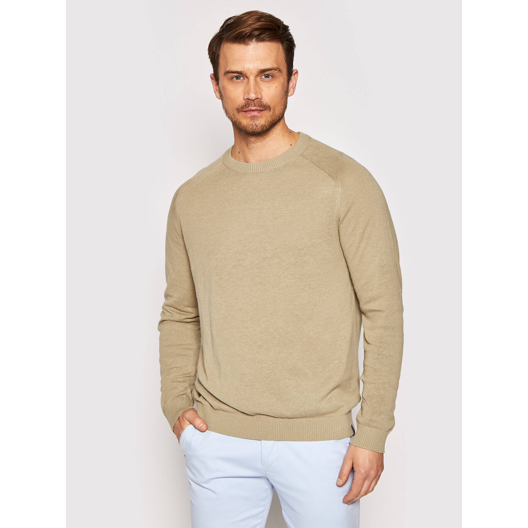 Jack&Jones Pulover Nico 12184818 Bež Regular Fit - Pepit.si