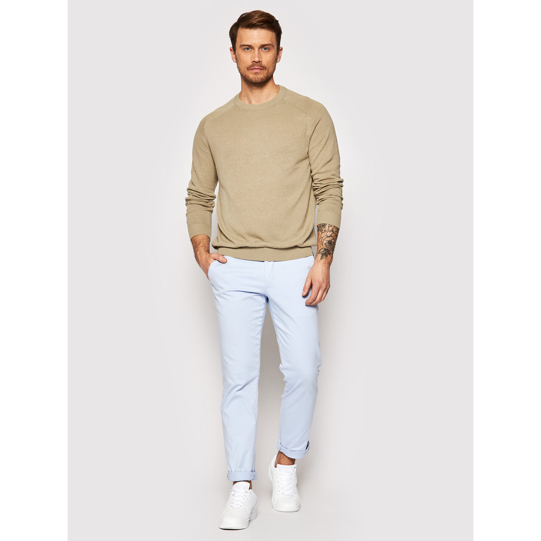 Jack&Jones Pulover Nico 12184818 Bež Regular Fit - Pepit.si