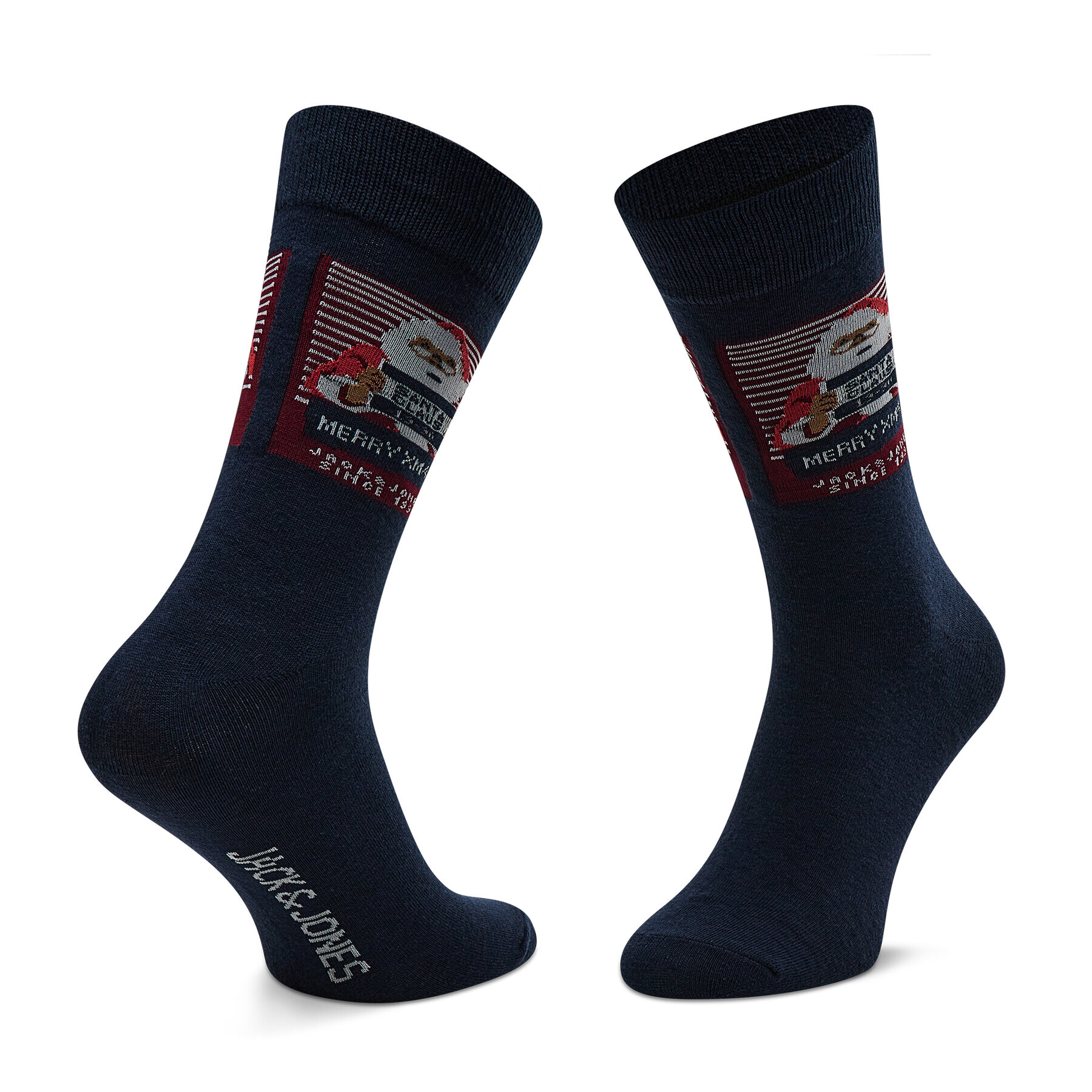 Jack&Jones Set 3 parov moških visokih nogavic Jacsanta Claus Sock Giftbox 12198046 Črna - Pepit.si