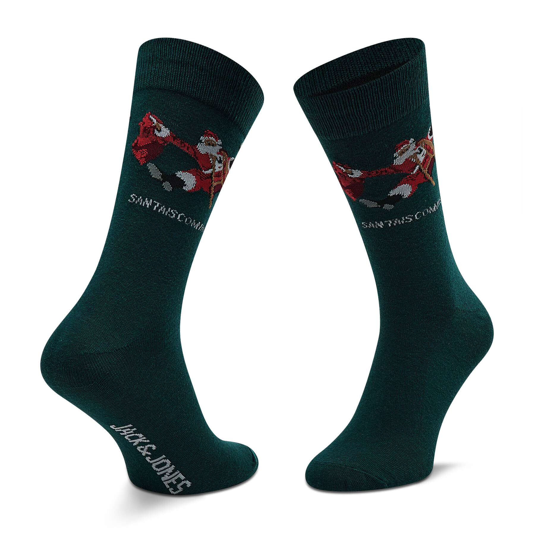 Jack&Jones Set 3 parov moških visokih nogavic Jacsanta Claus Sock Giftbox 12198046 Črna - Pepit.si