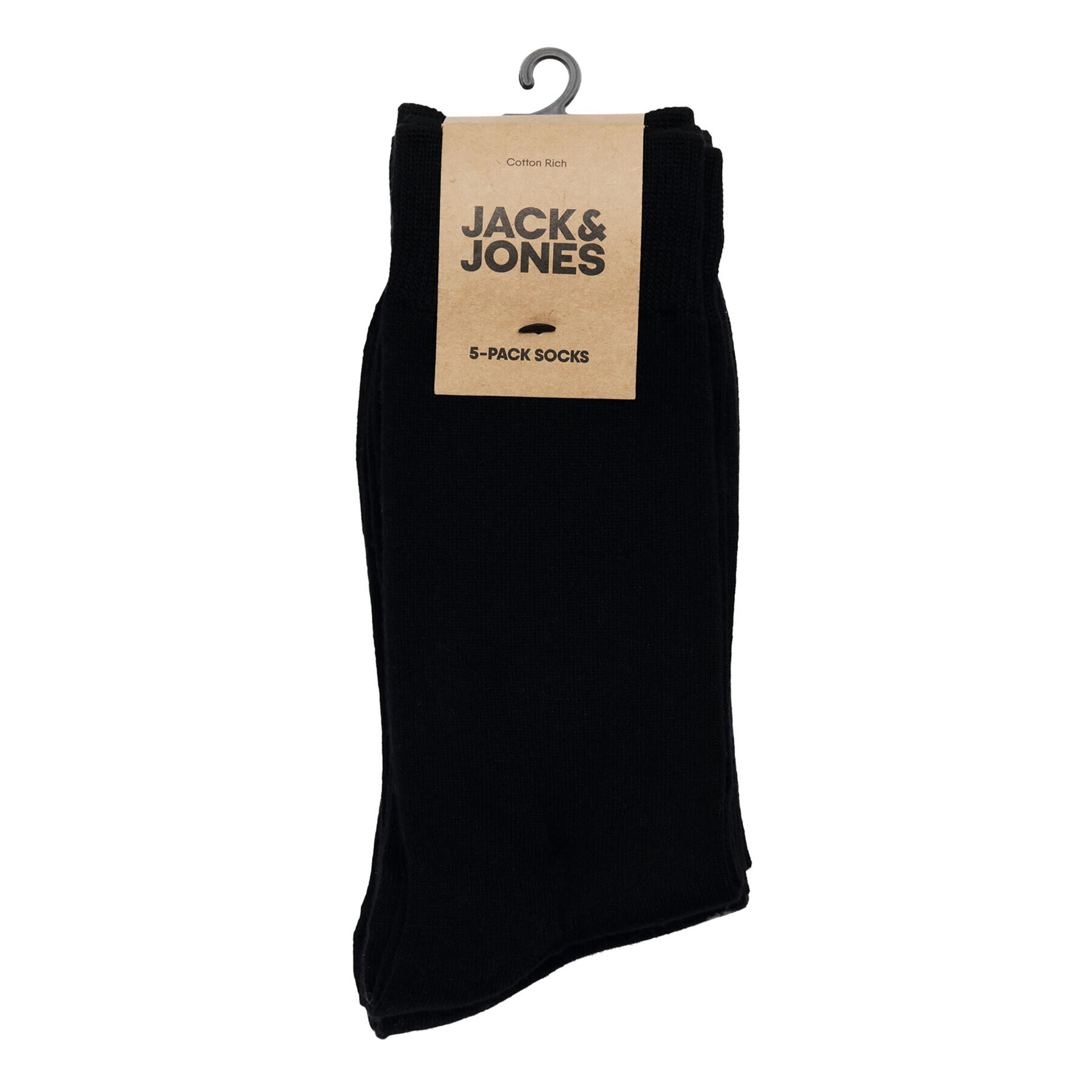 Jack&Jones Set 5 parov moških visokih nogavic 12198027 Črna - Pepit.si