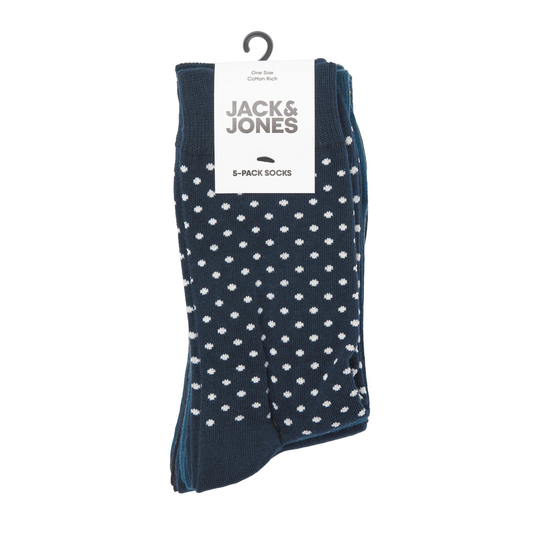 Jack&Jones Set 5 parov moških visokih nogavic 12237452 Modra - Pepit.si