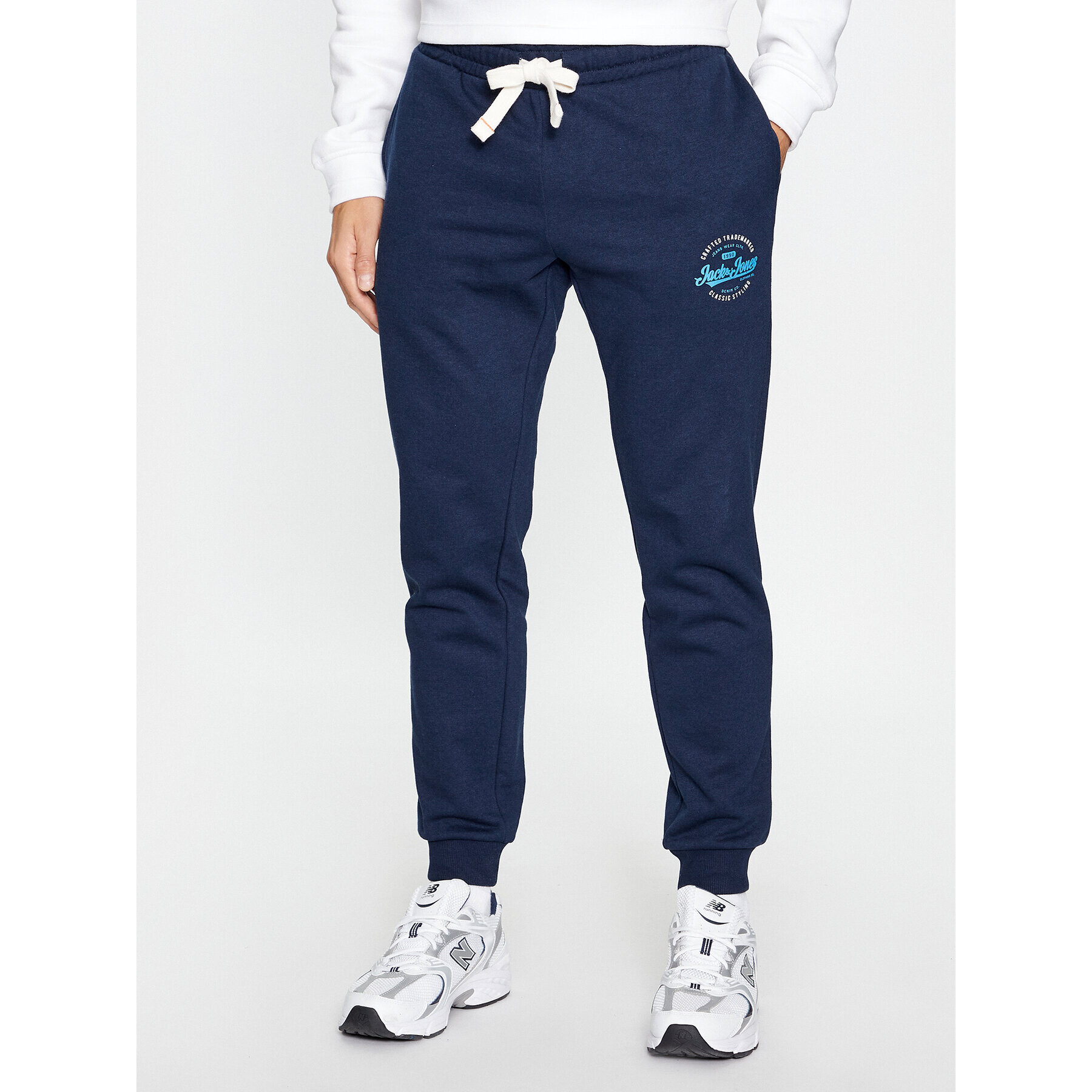 Jack&Jones Spodnji del trenirke 12236876 Mornarsko modra Relaxed Fit - Pepit.si