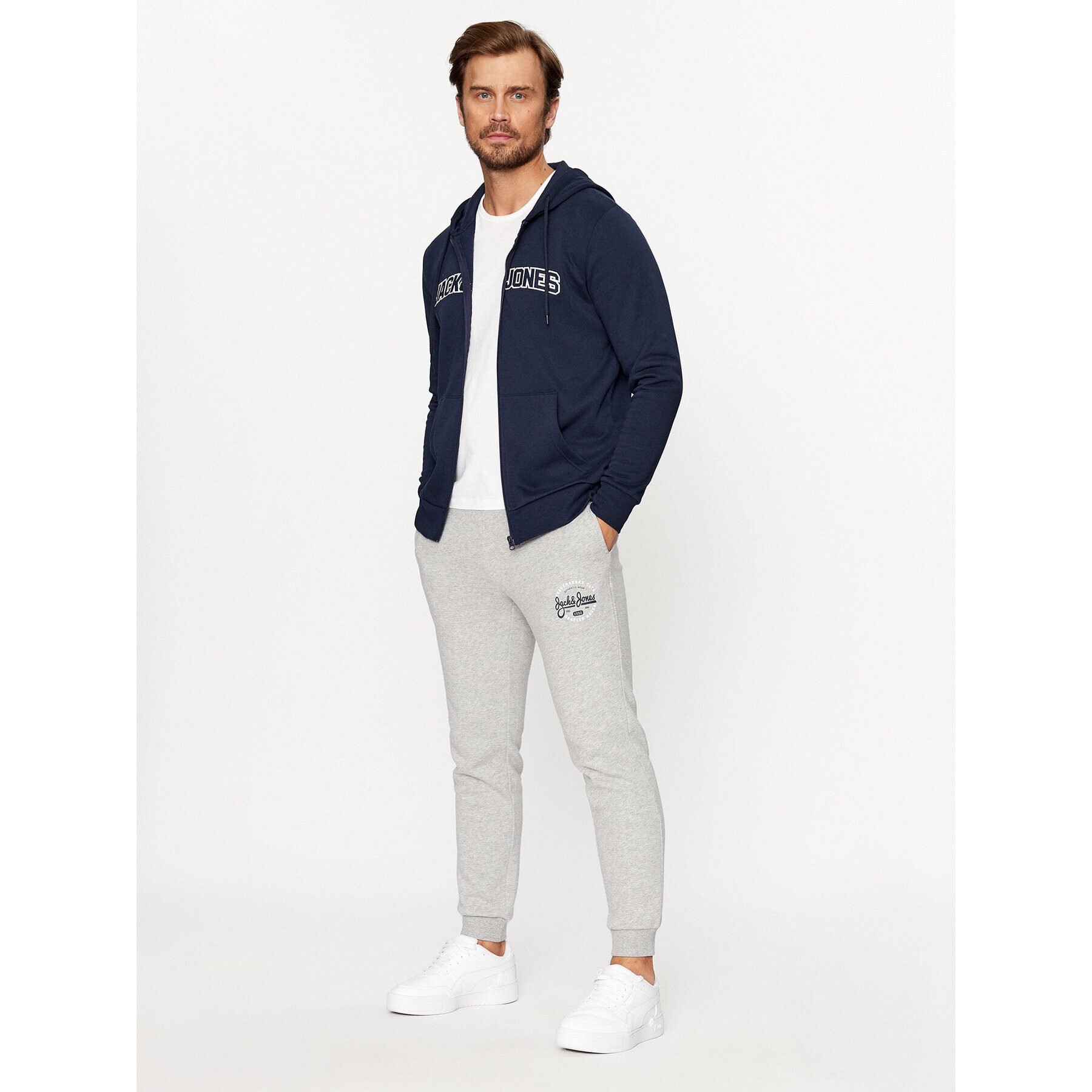 Jack&Jones Spodnji del trenirke 12236876 Siva Relaxed Fit - Pepit.si