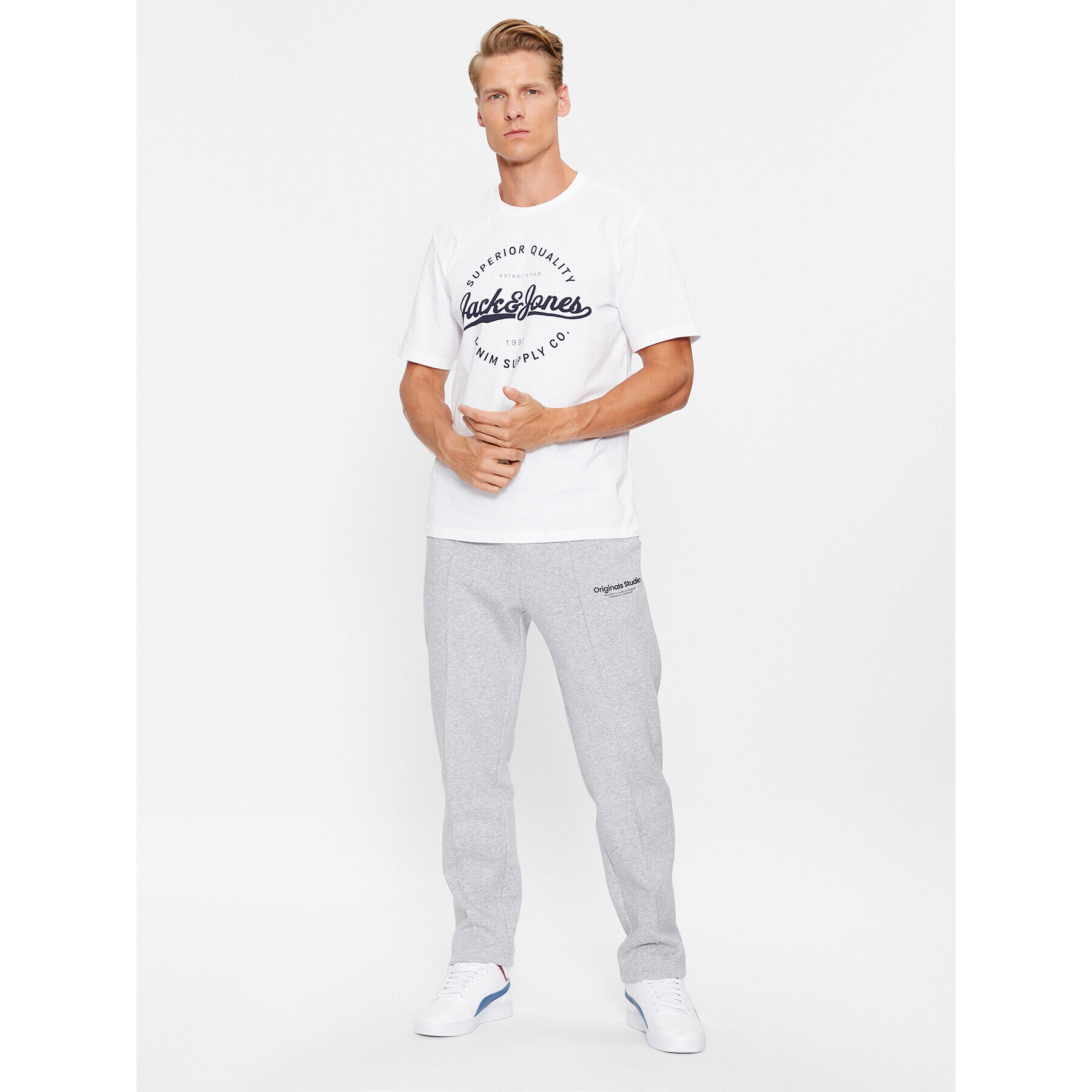 Jack&Jones Spodnji del trenirke Kane 12242054 Siva Loose Fit - Pepit.si