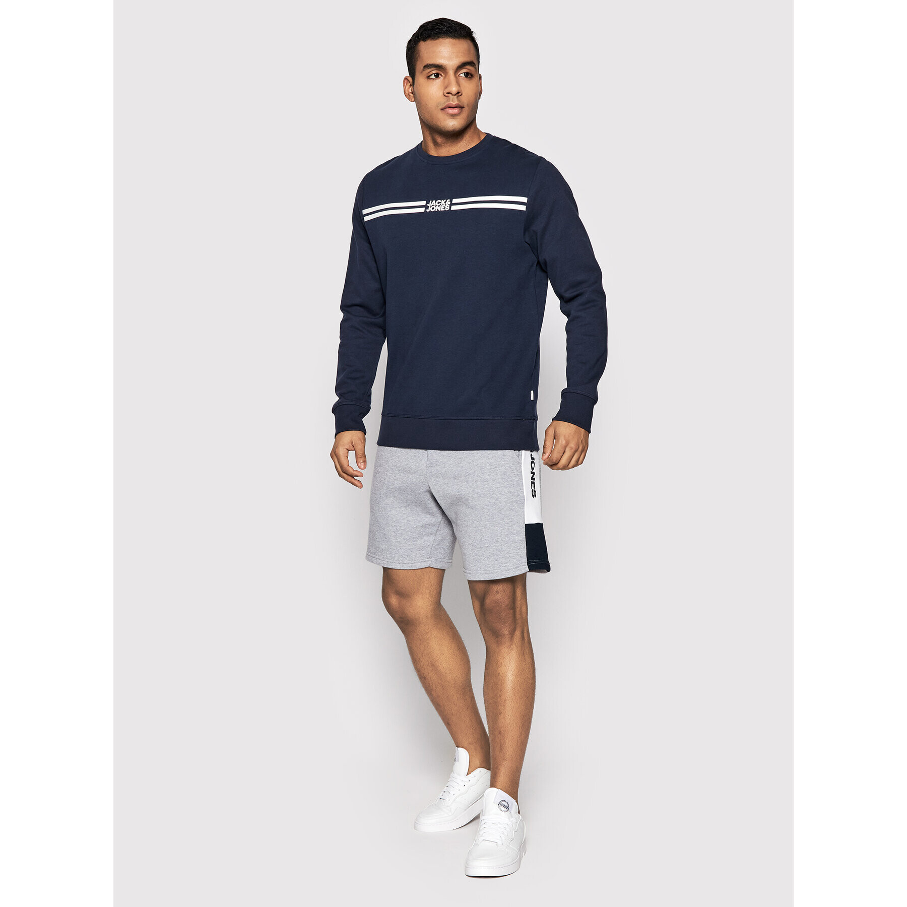 Jack&Jones Športne kratke hlače Logo Blocking 12198008 Siva Regular Fit - Pepit.si