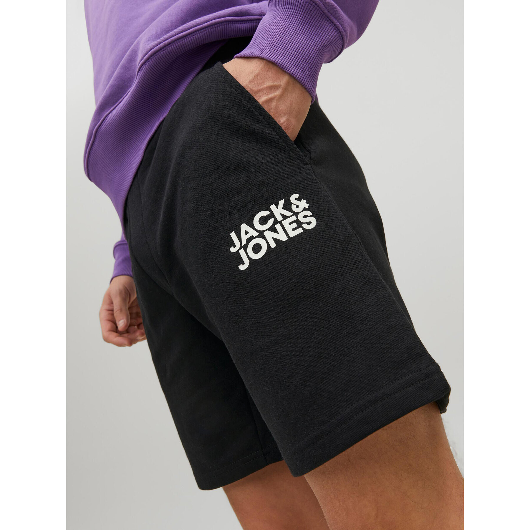 Jack&Jones Športne kratke hlače New Soft 12228920 Črna Regular Fit - Pepit.si