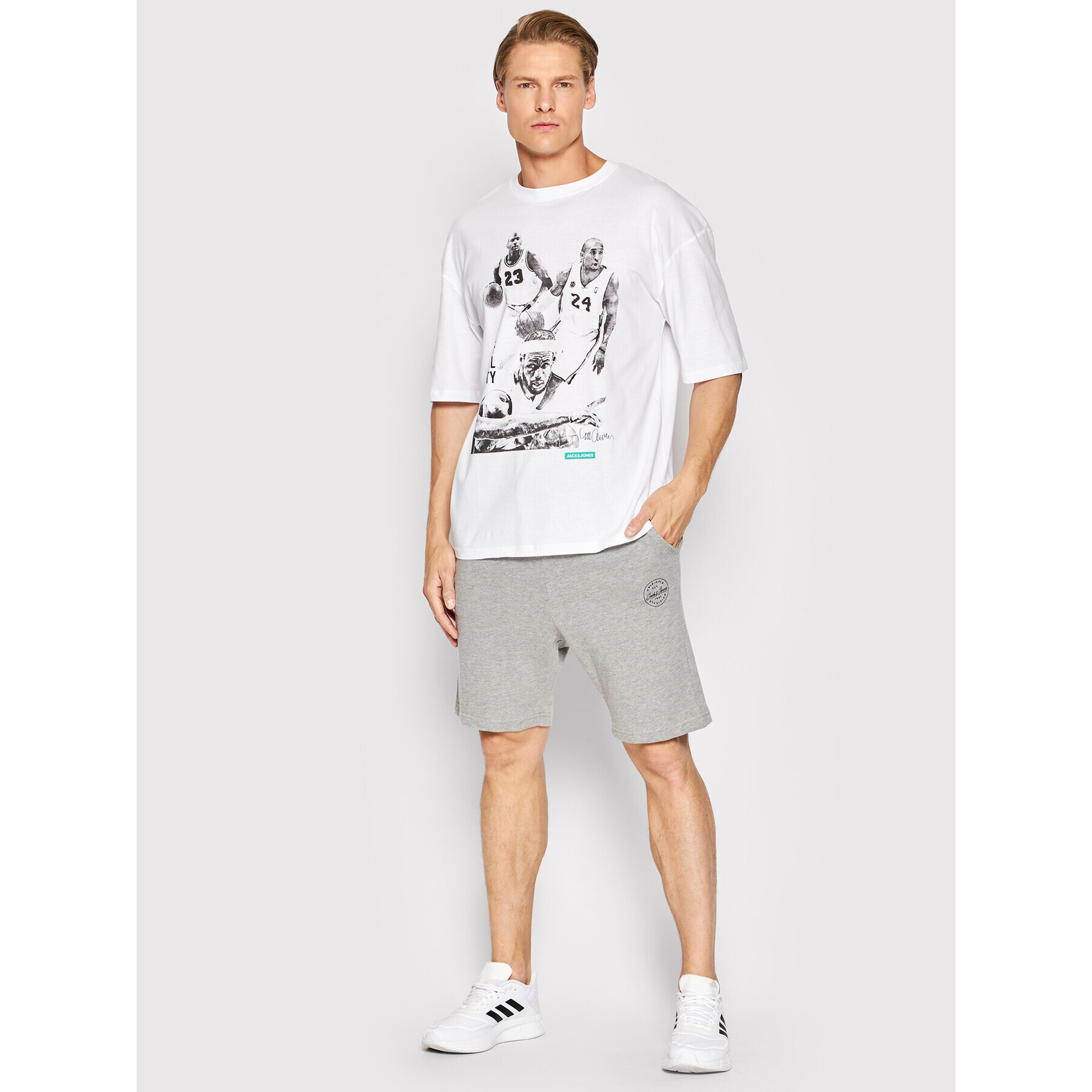 Jack&Jones Športne kratke hlače Shark 12182595 Siva Regular Fit - Pepit.si