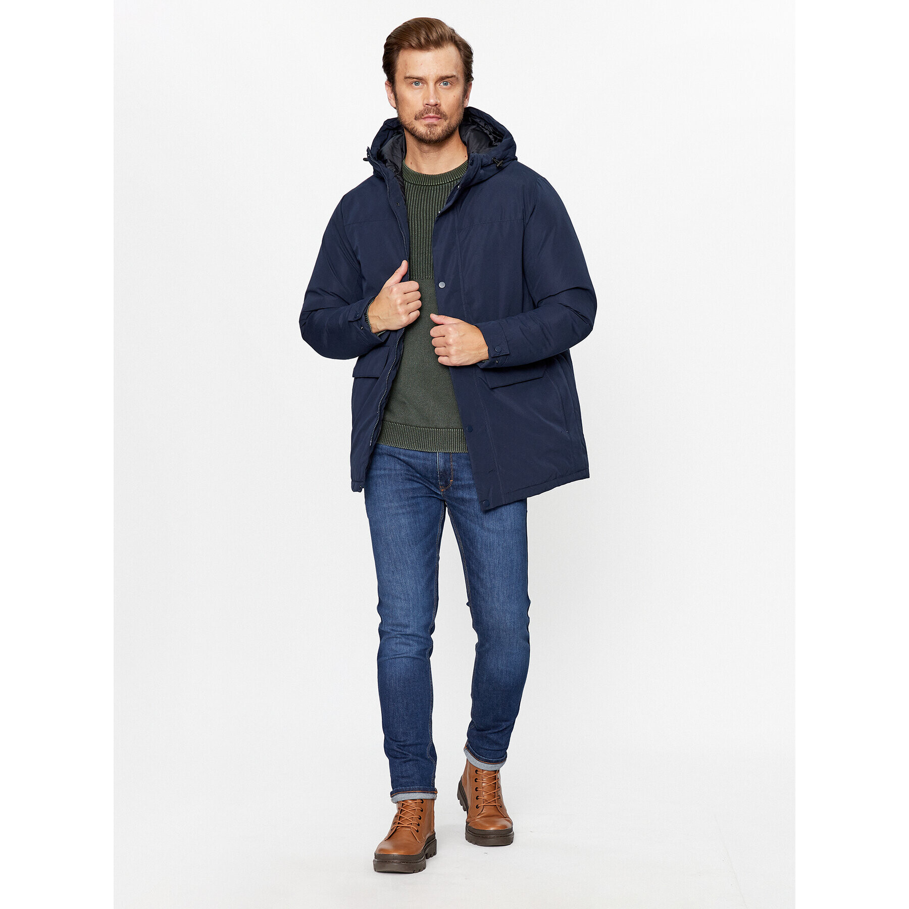 Jack&Jones Zimska jakna 12236015 Mornarsko modra Regular Fit - Pepit.si