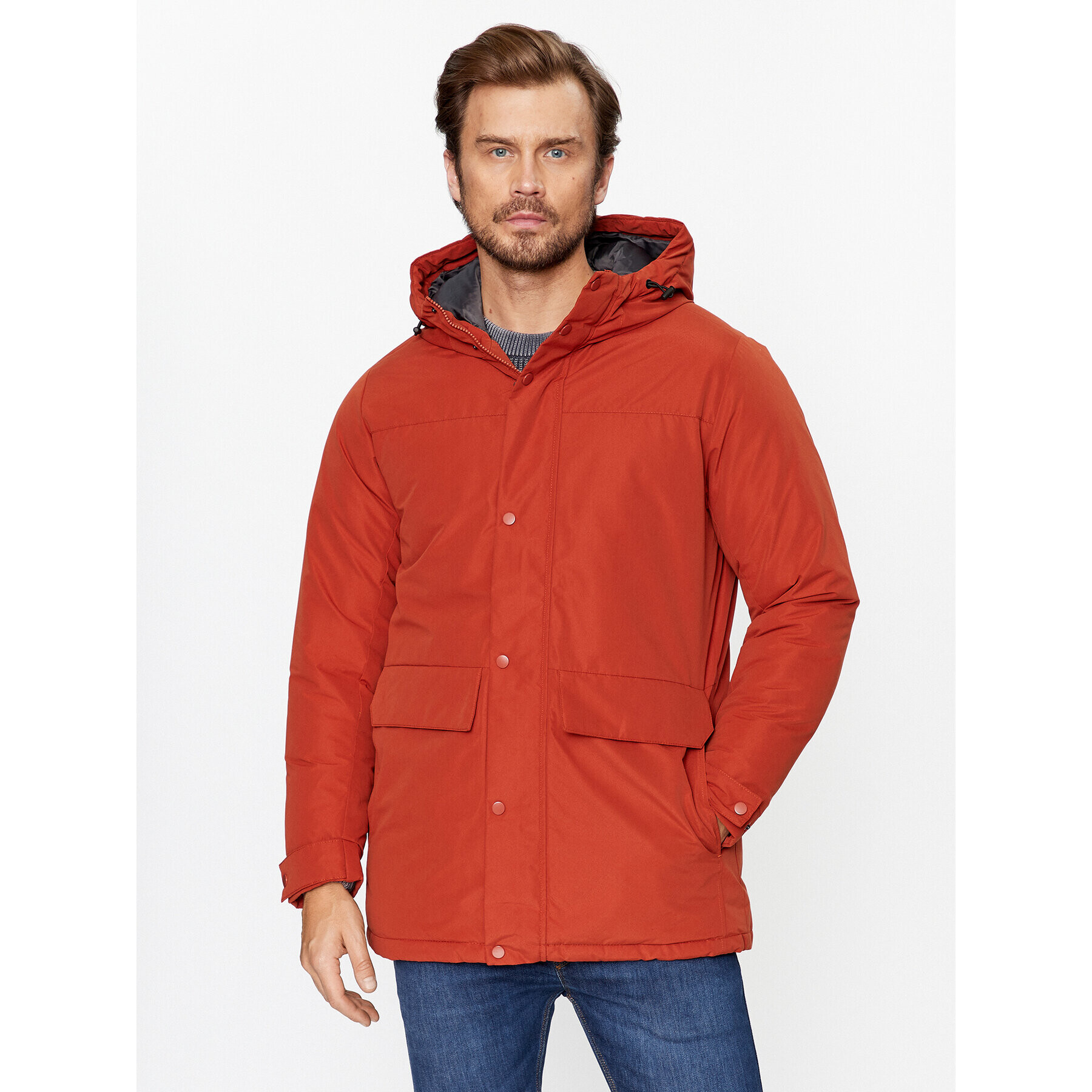 Jack&Jones Zimska jakna 12236015 Oranžna Regular Fit - Pepit.si