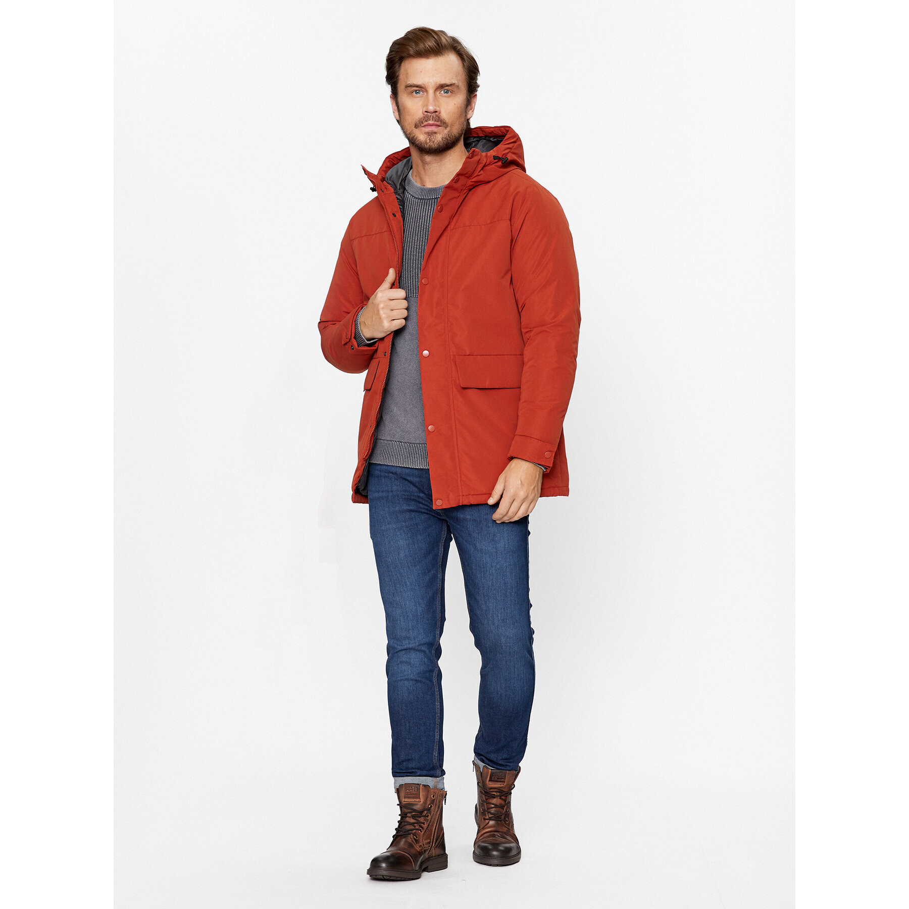 Jack&Jones Zimska jakna 12236015 Oranžna Regular Fit - Pepit.si