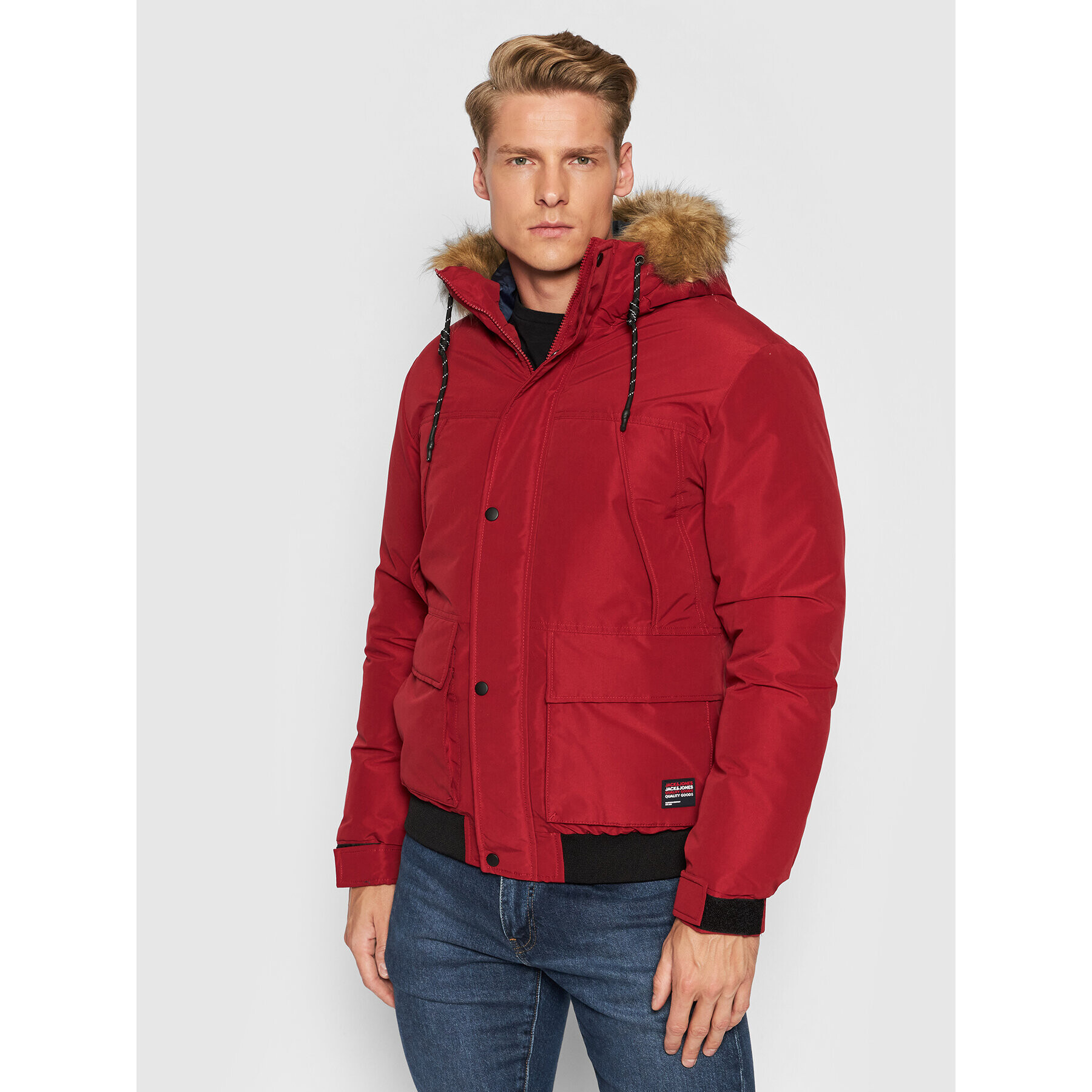 Jack&Jones Zimska jakna Super Bomber 12190044 Rdeča Regular Fit - Pepit.si